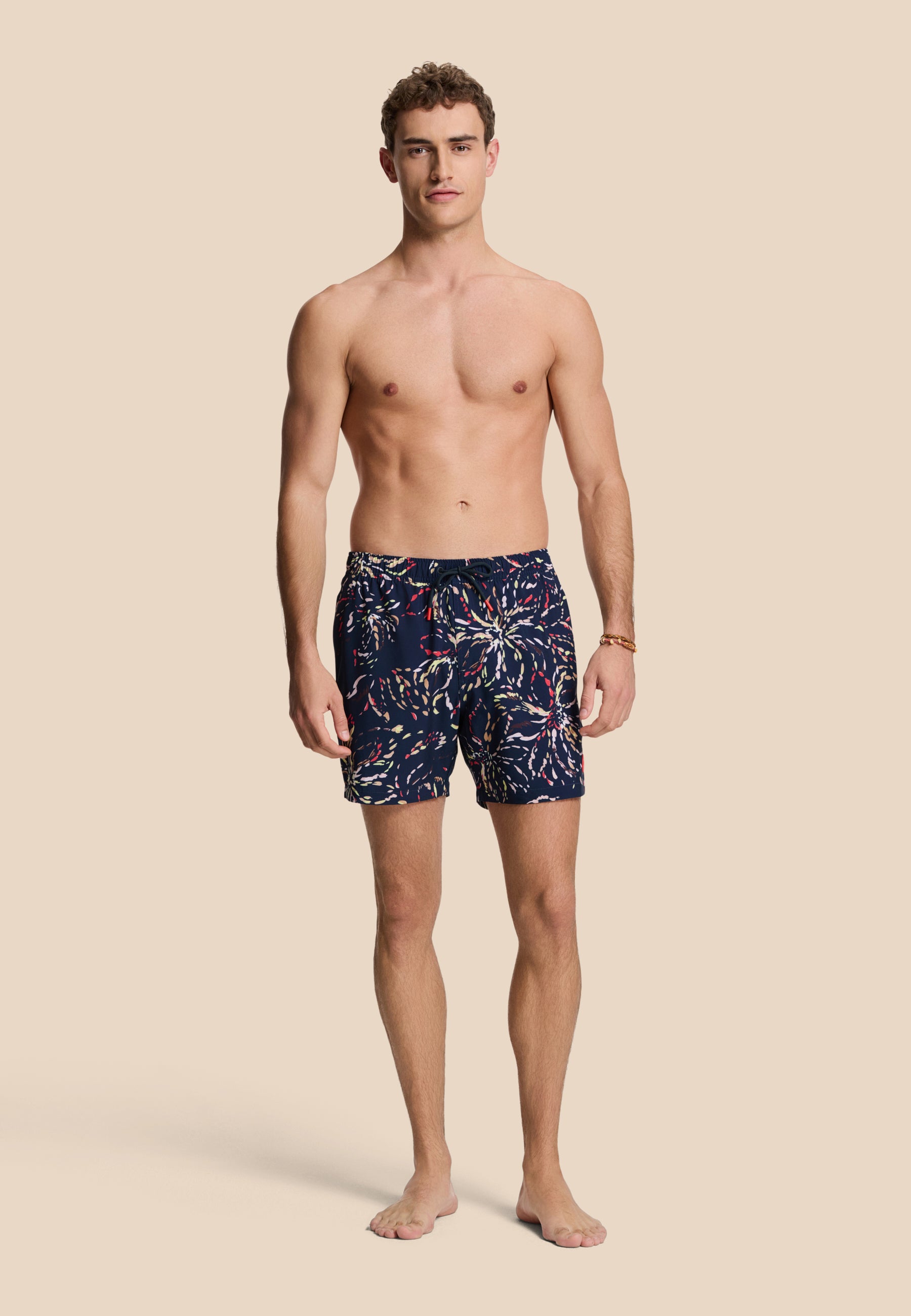 SCOTT STRETCH zwembroek painted flower | blue navy