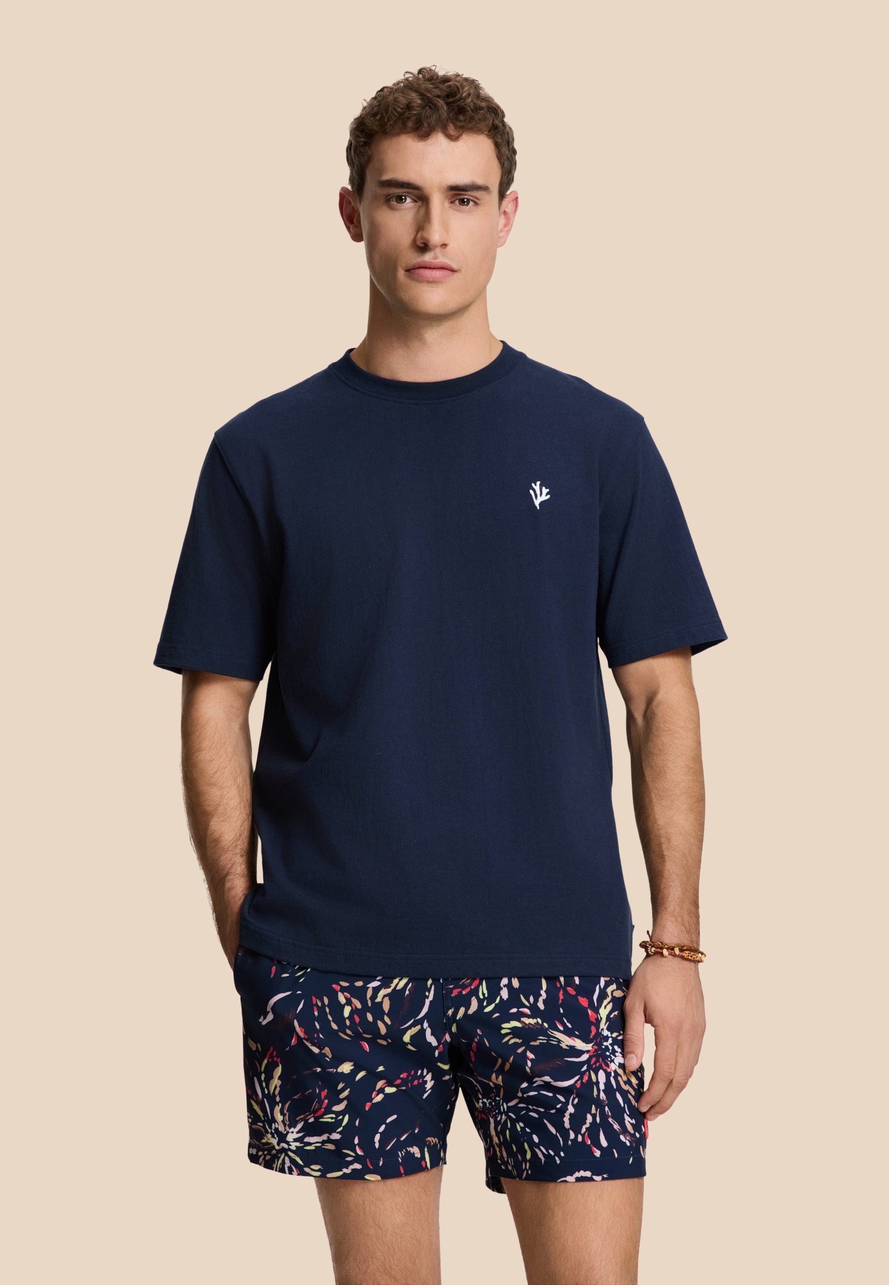 SCOTT STRETCH zwembroek painted flower | blue navy