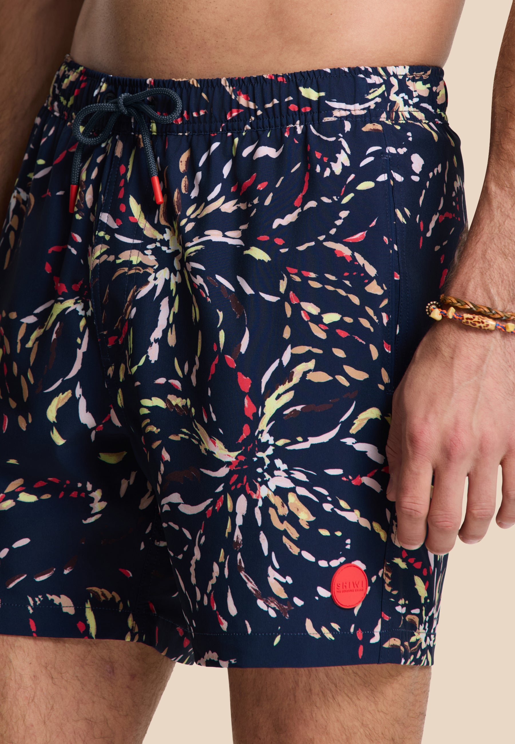 SCOTT STRETCH zwembroek painted flower | blue navy