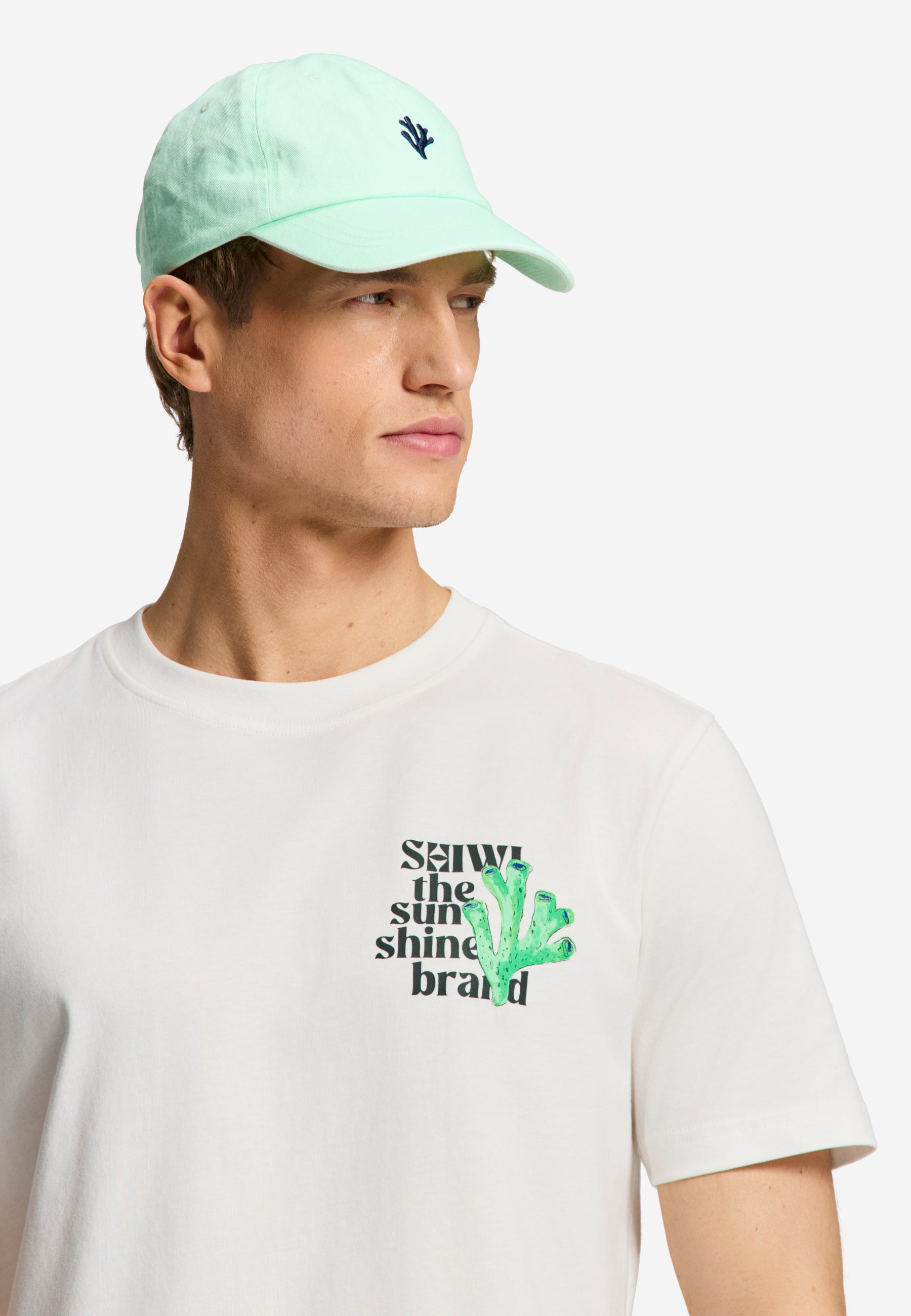 LIAM regular fit painted coral t-shirt | white