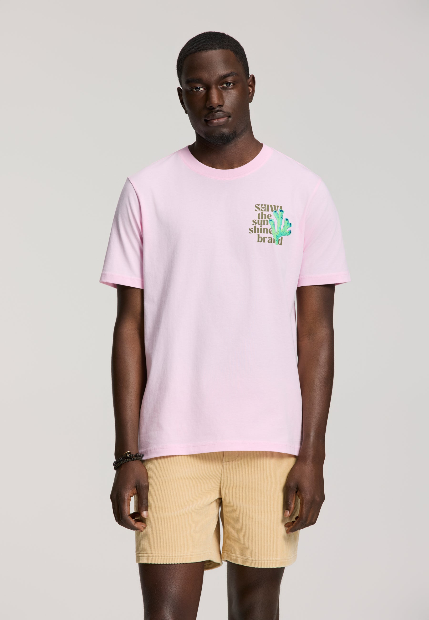 LIAM regular fit painted coral t-shirt | pink smoke