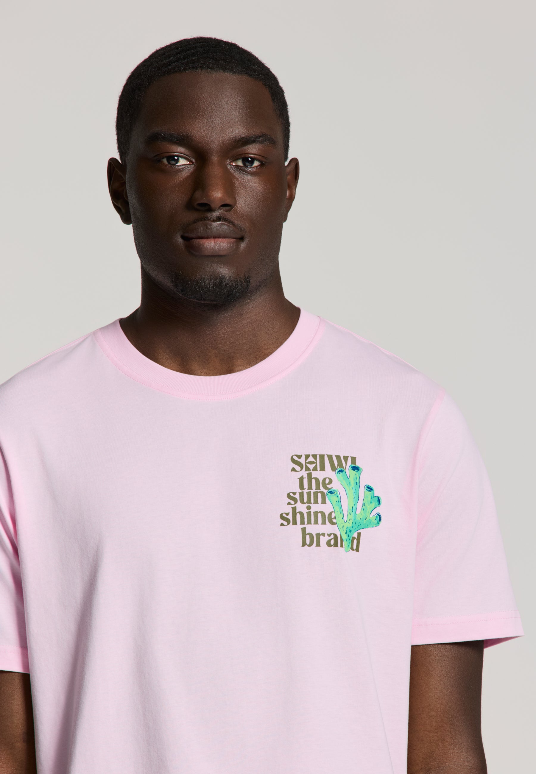 LIAM regular fit painted coral t-shirt | pink smoke