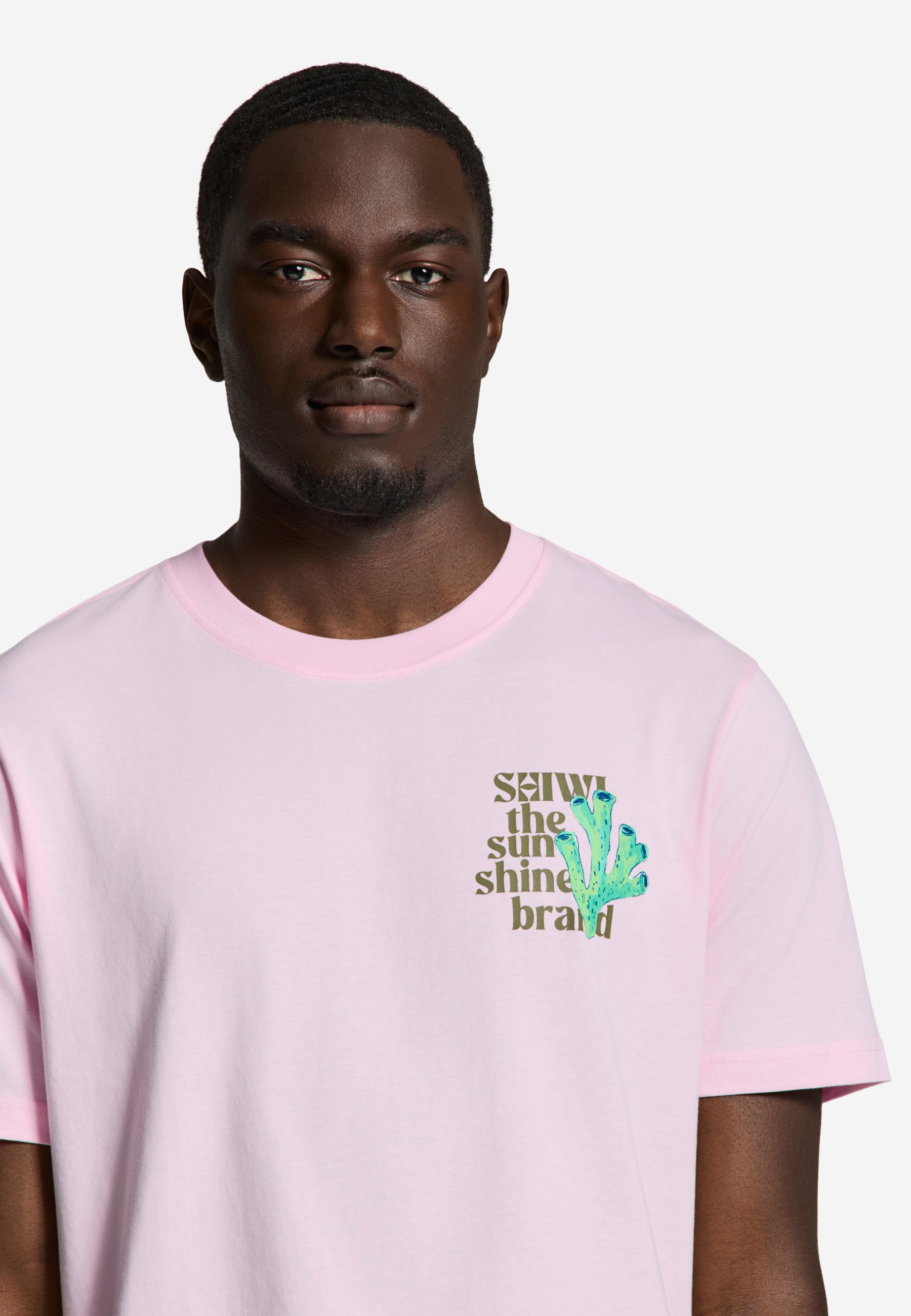 LIAM regular fit painted coral t-shirt | pink smoke - Shiwi