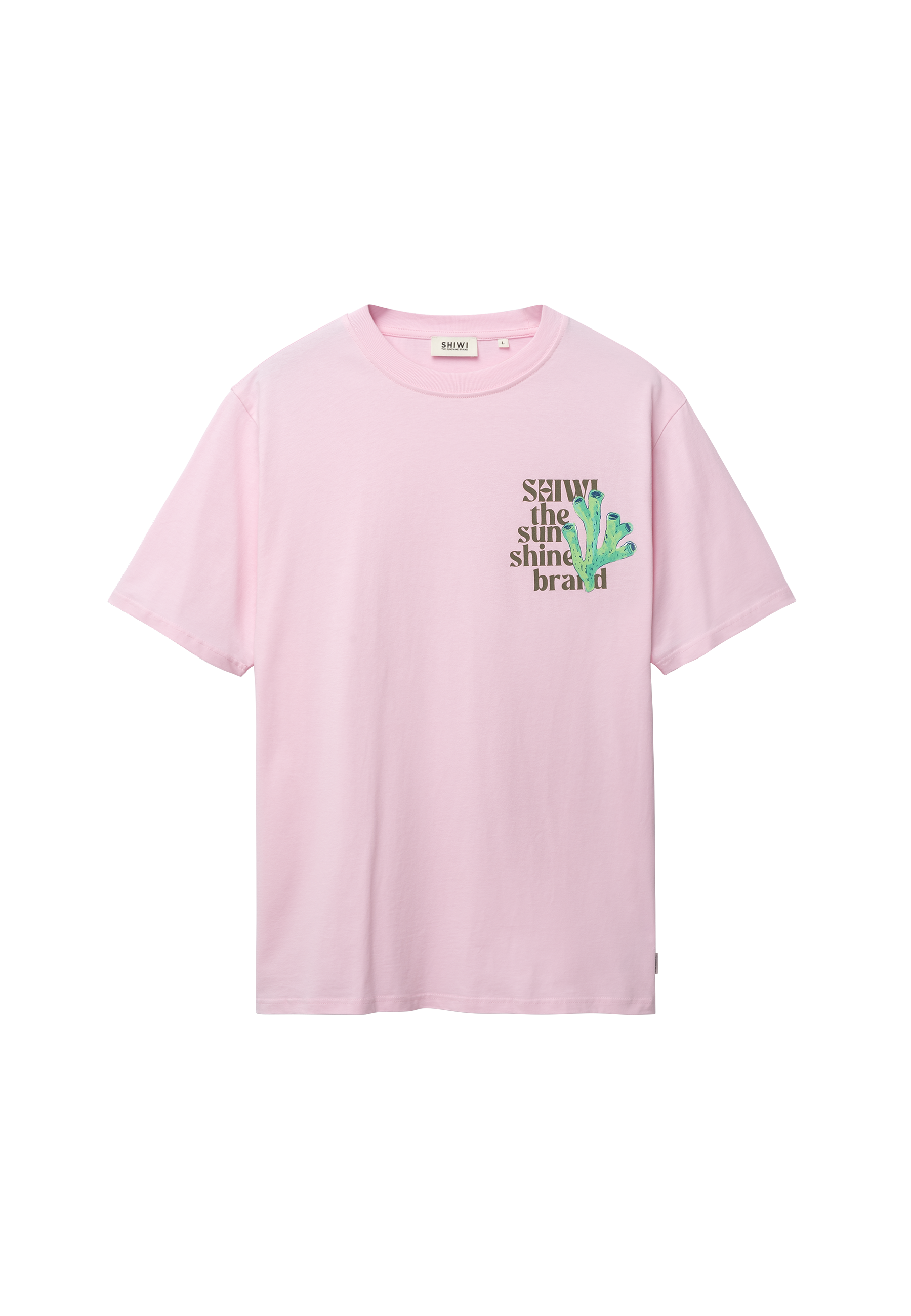 LIAM regular fit painted coral t-shirt | pink smoke - Shiwi