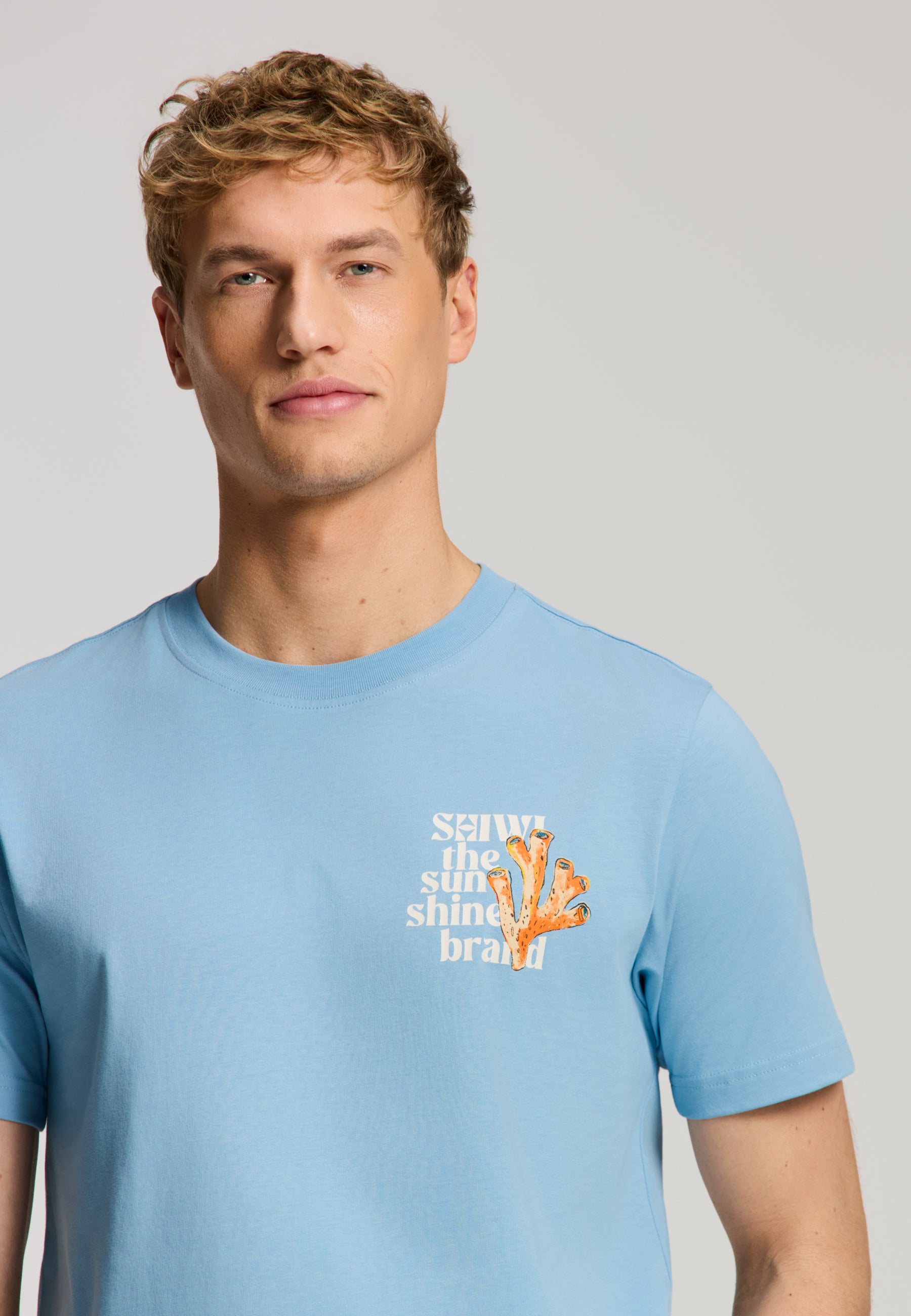 LIAM regular fit painted coral t-shirt | blue harbor