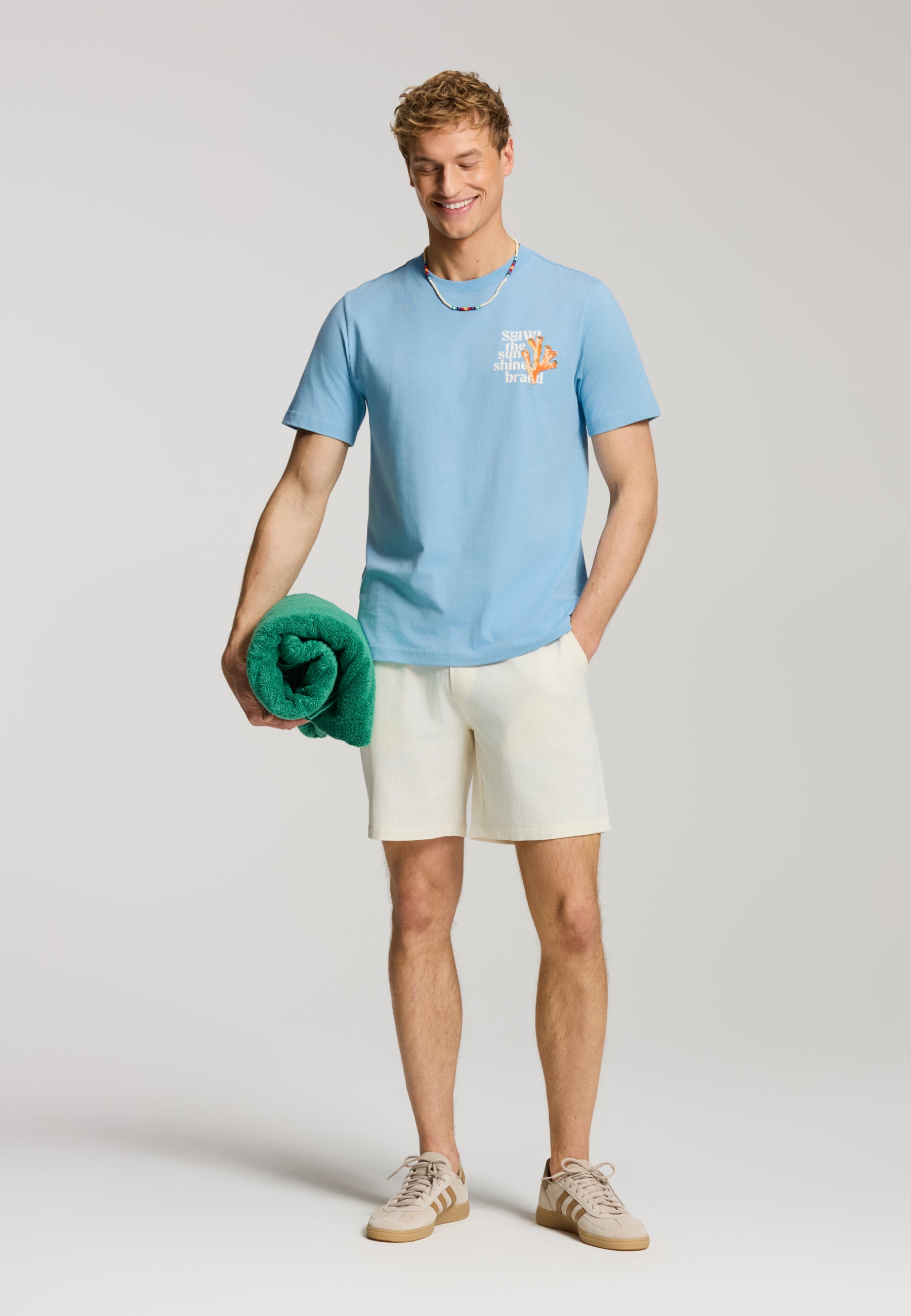 LIAM regular fit painted coral t-shirt | blue harbor