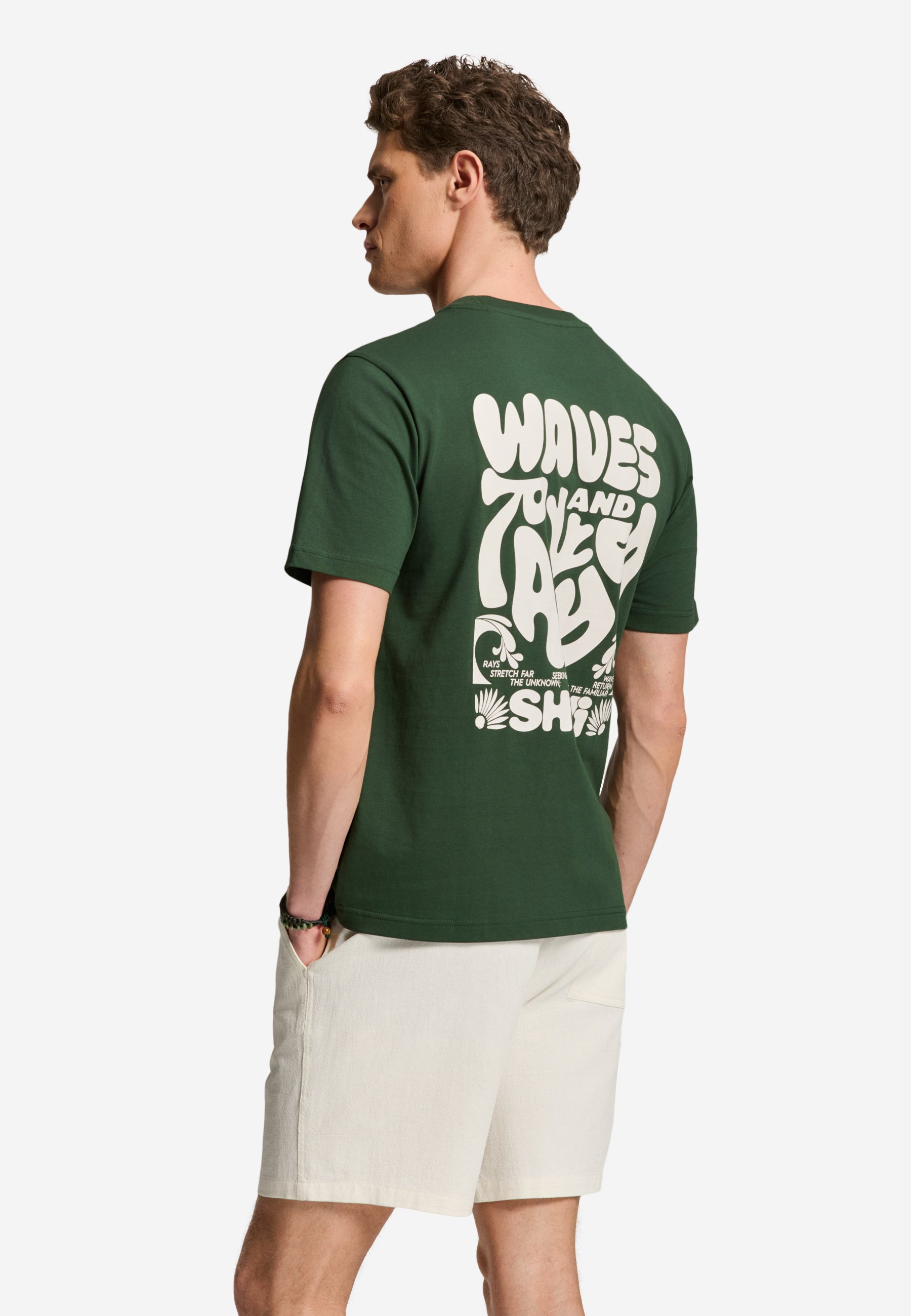 LIAM regular fit waves and rays t-shirt | green leaf