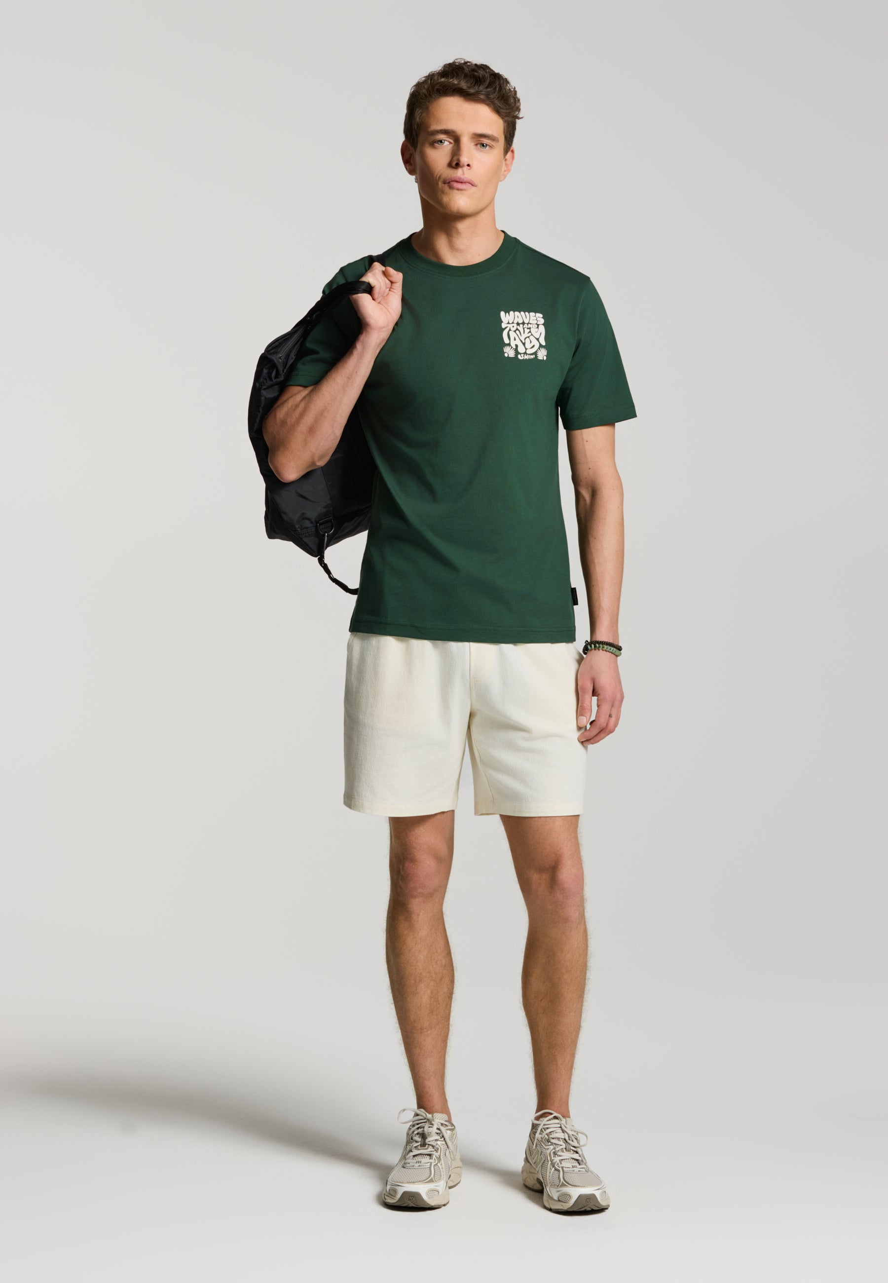 LIAM regular fit waves and rays t-shirt | green leaf - Shiwi