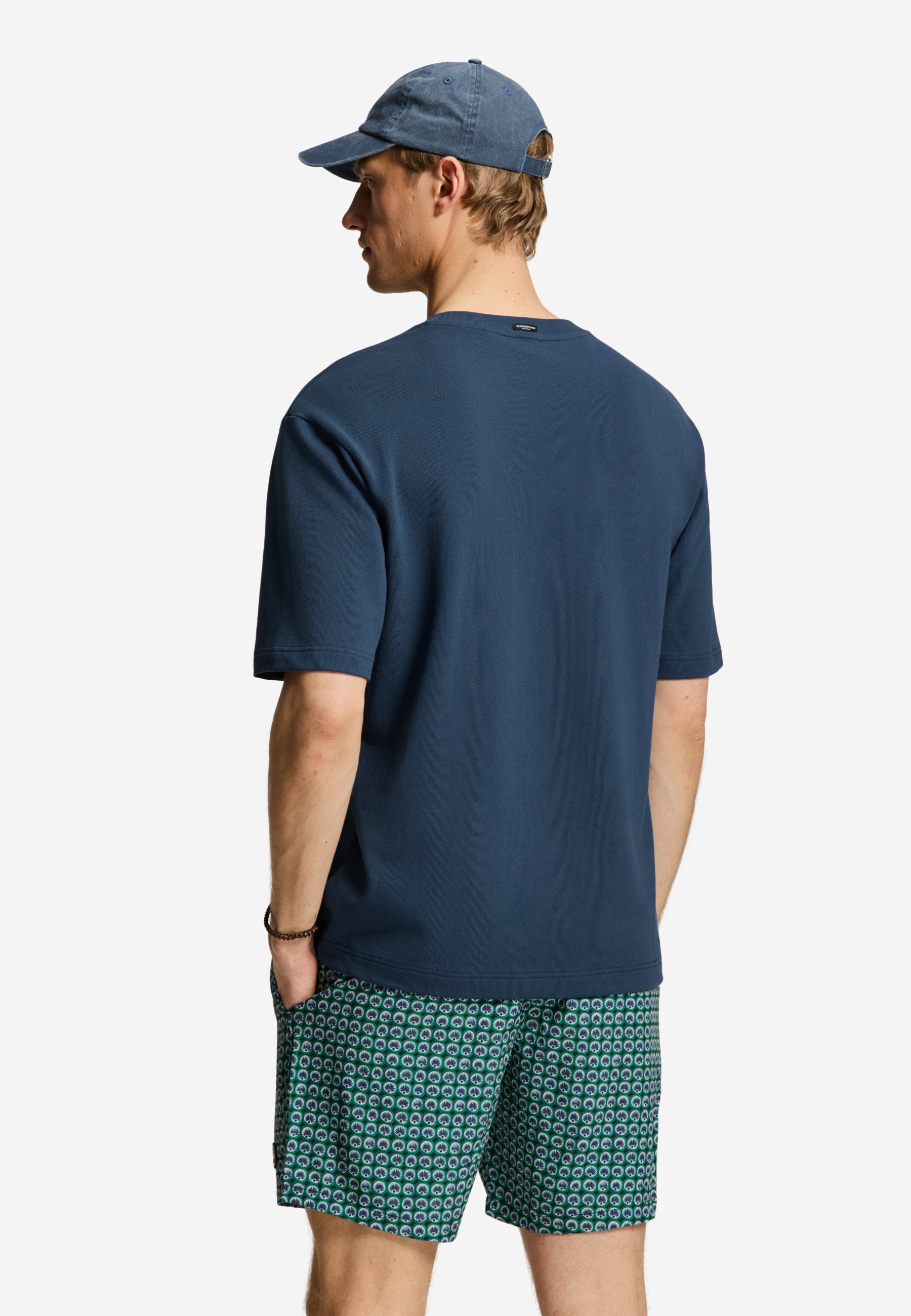 FINN relaxed fit pique t-shirt | blue slate