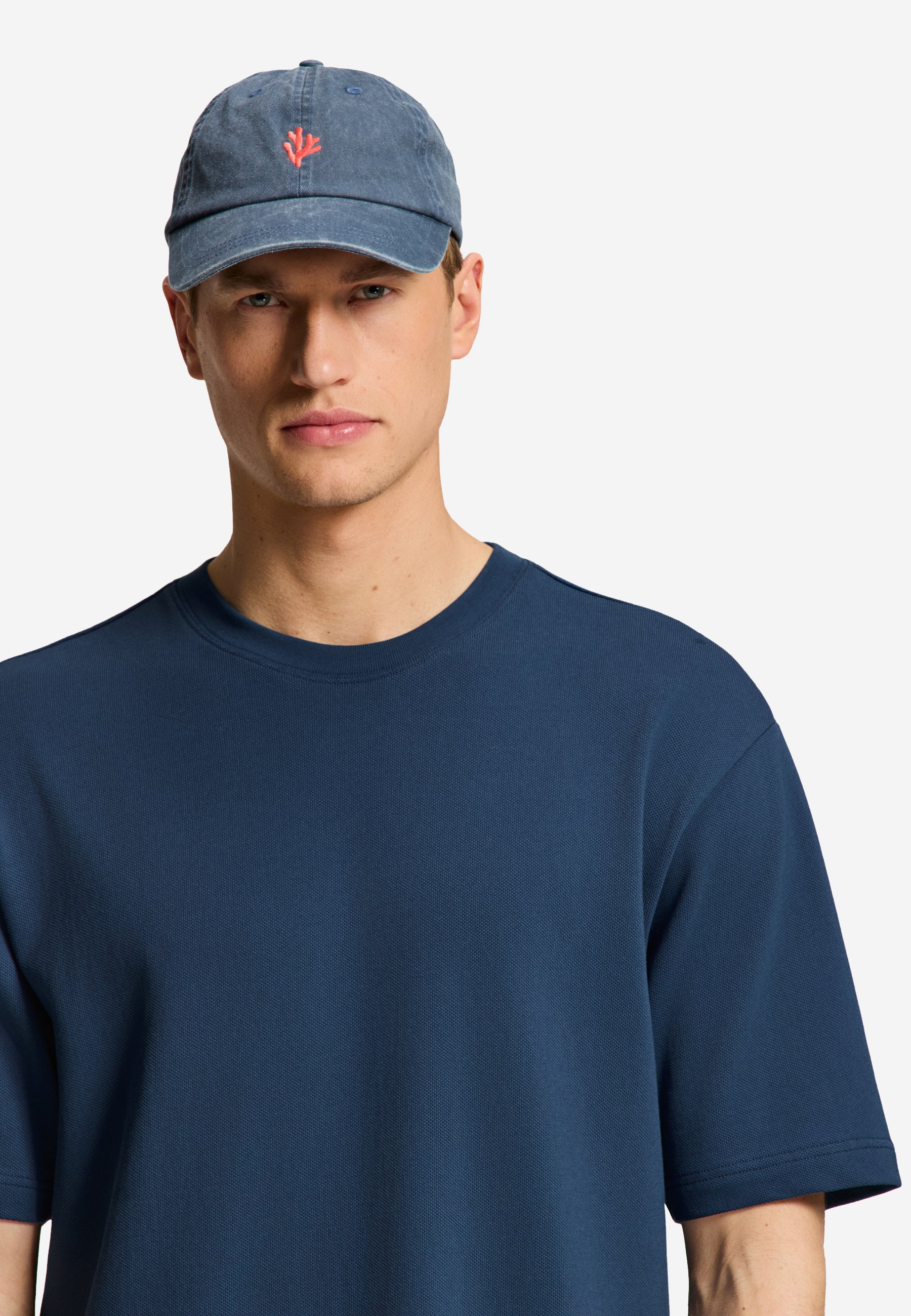 FINN relaxed fit pique t-shirt | blue slate
