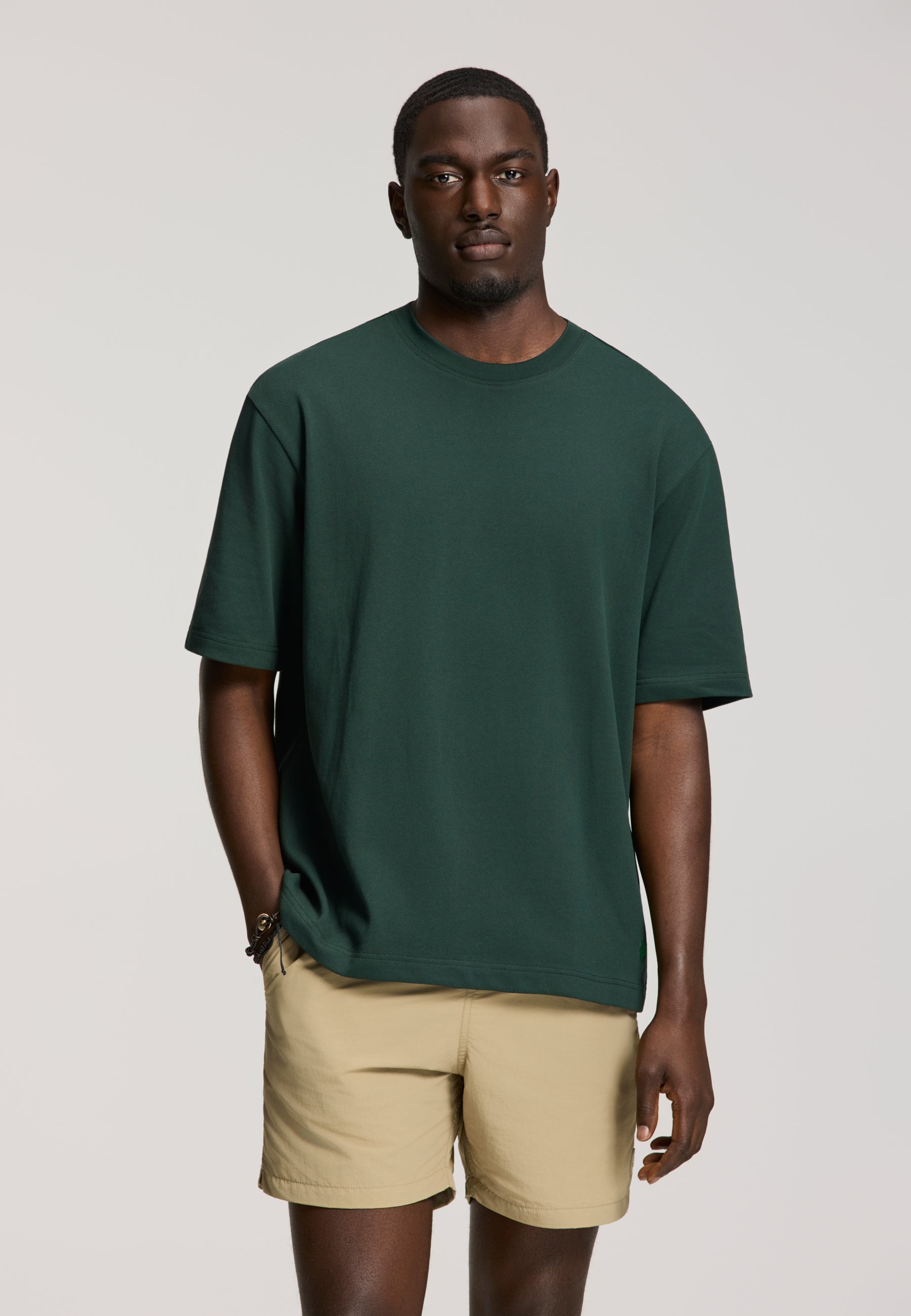 FINN relaxed fit pique t-shirt | green leaf