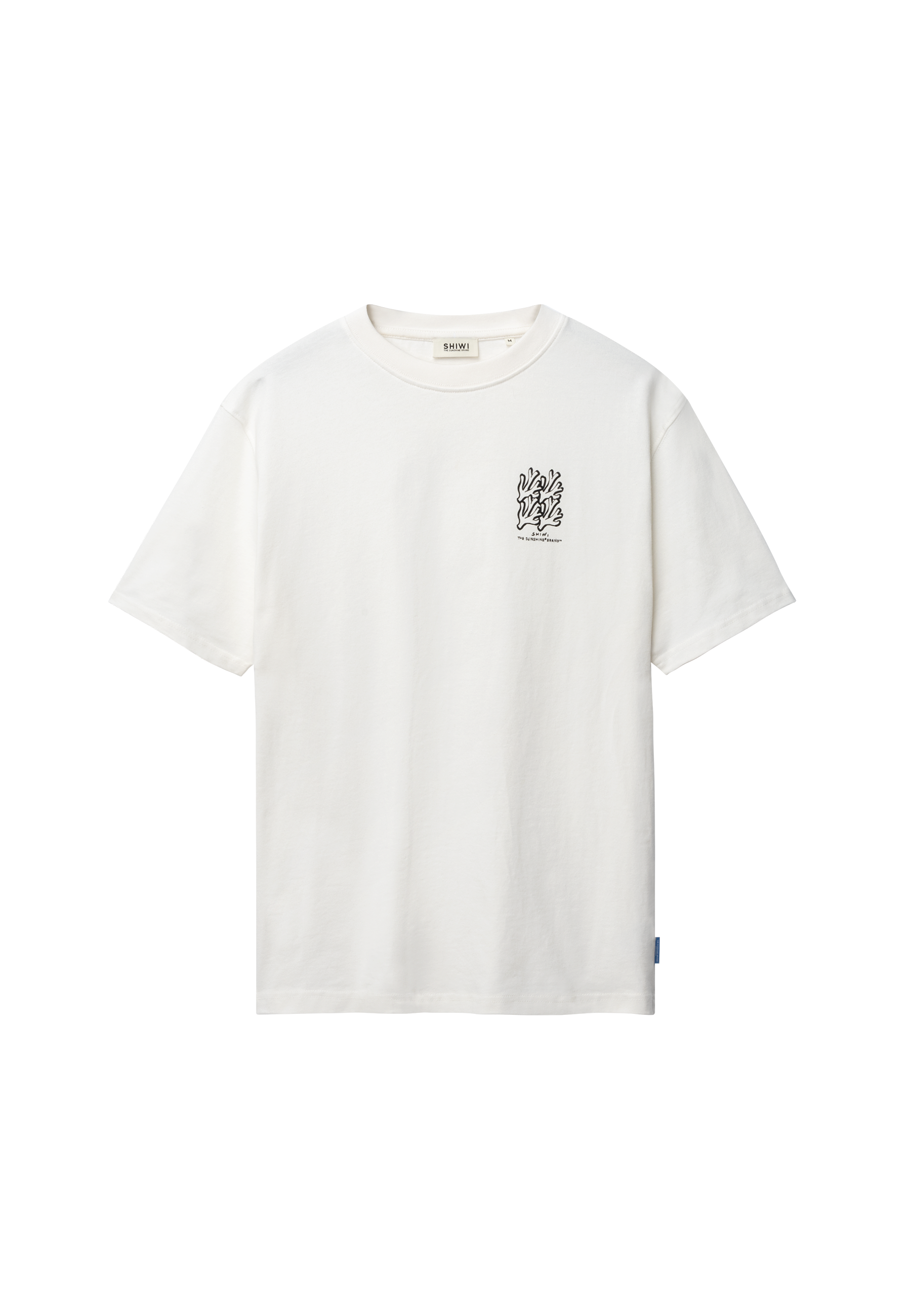 FINN relaxed fit coral grid t-shirt | white - Shiwi