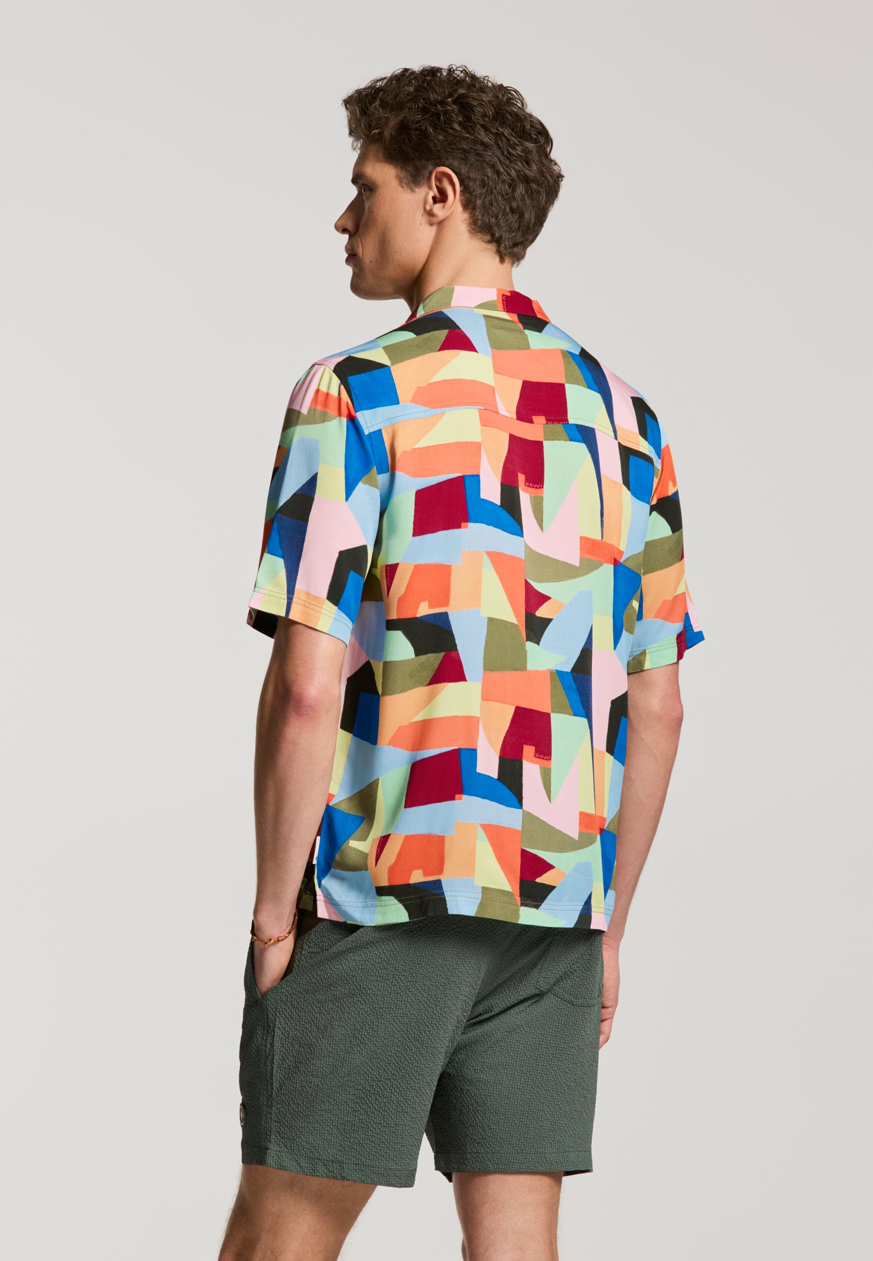 VIC multi art geo short sleeve shirt | multicolour