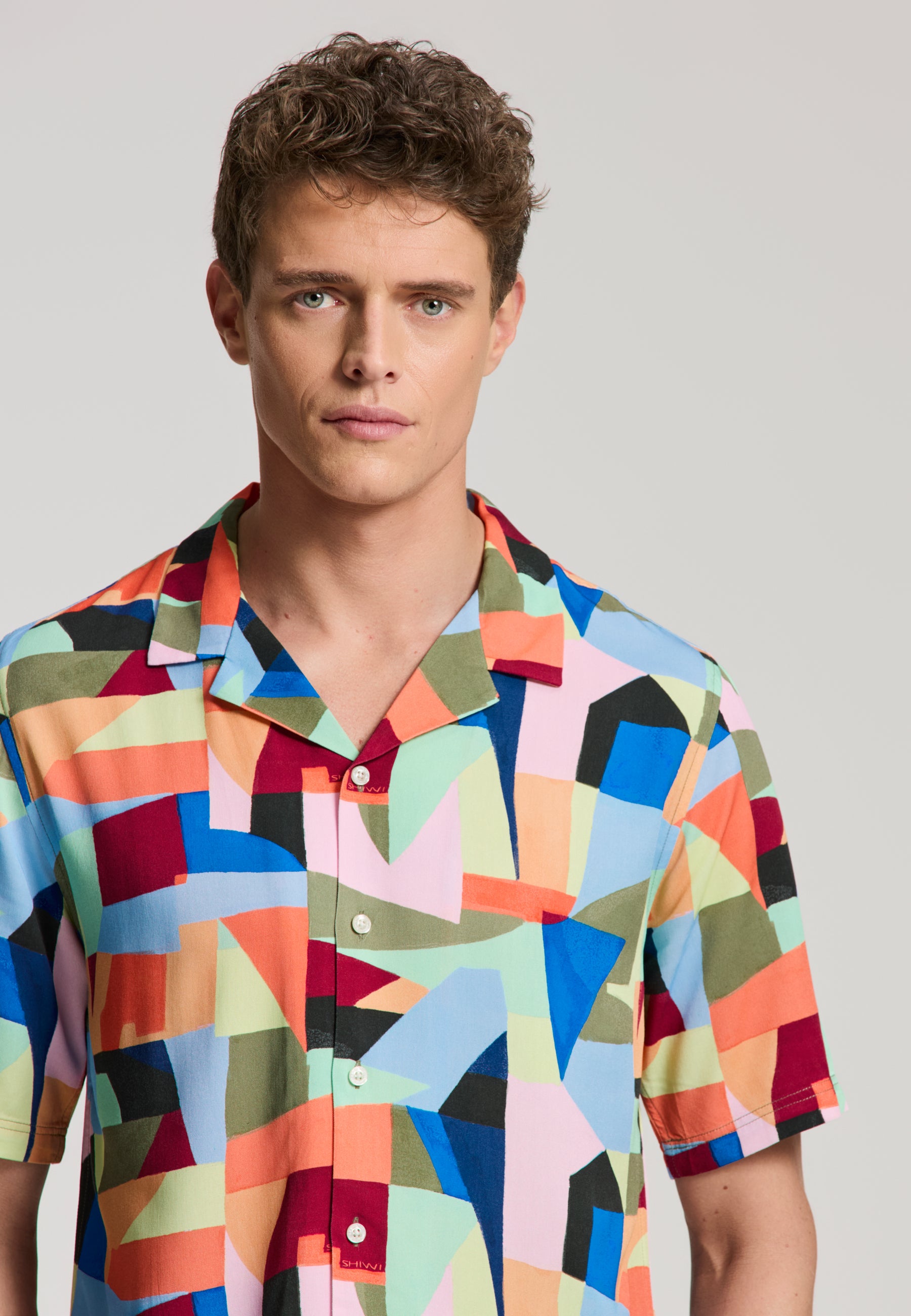 VIC multi art geo short sleeve shirt | multicolour