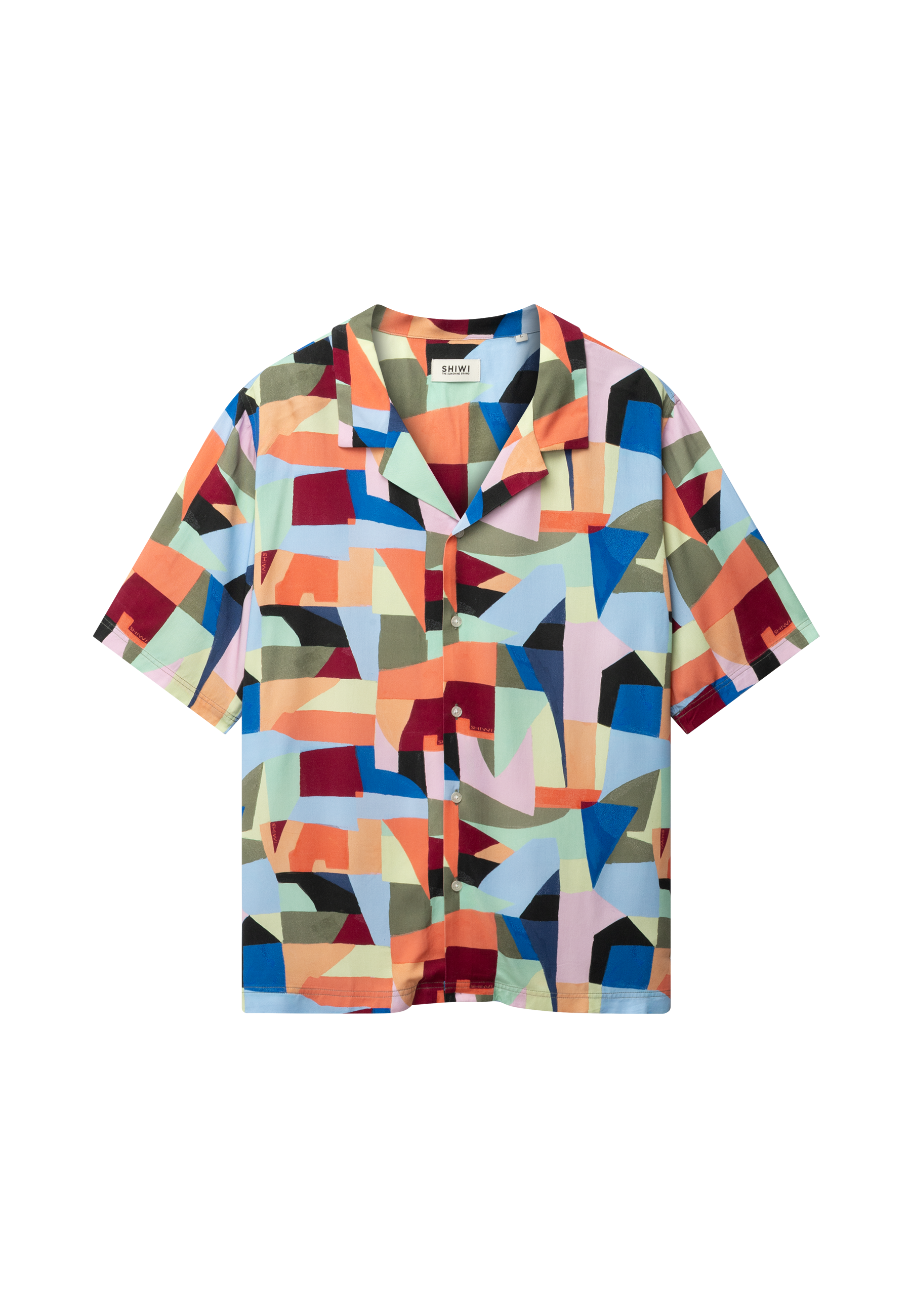 VIC multi art geo short sleeve shirt | multicolour