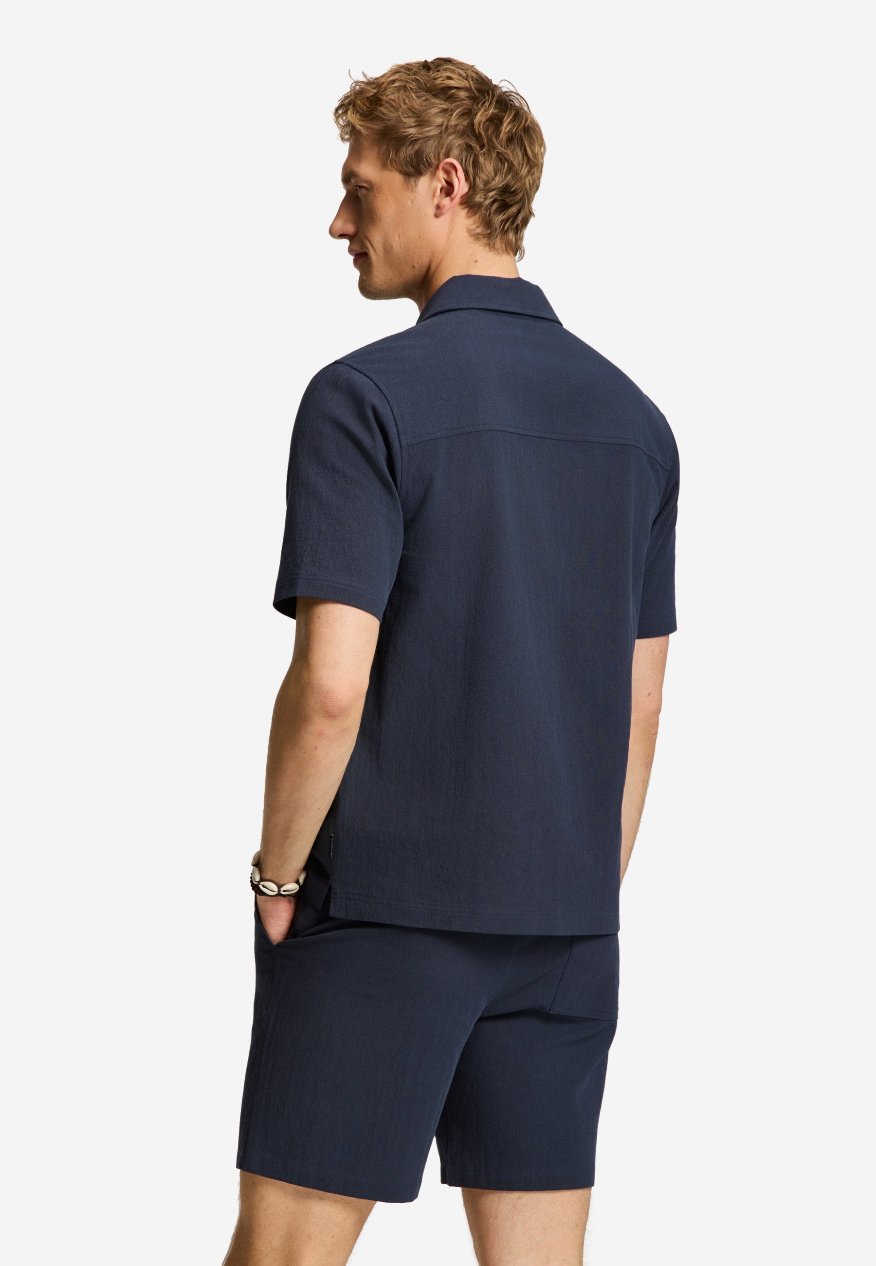 PHIL solid short sleeve shirt | blue dark navy