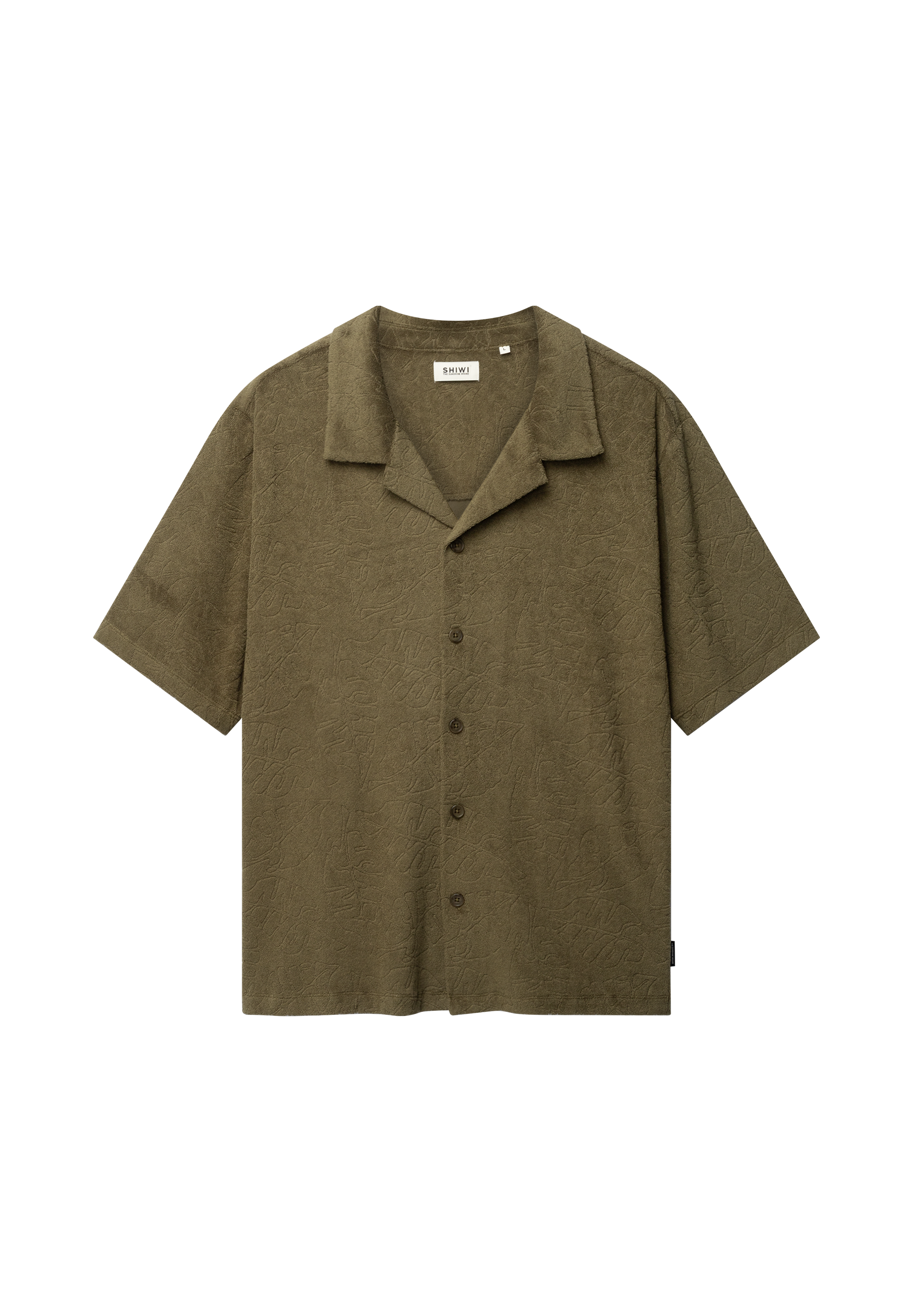TED jacquard leaves short sleeve shirt | green