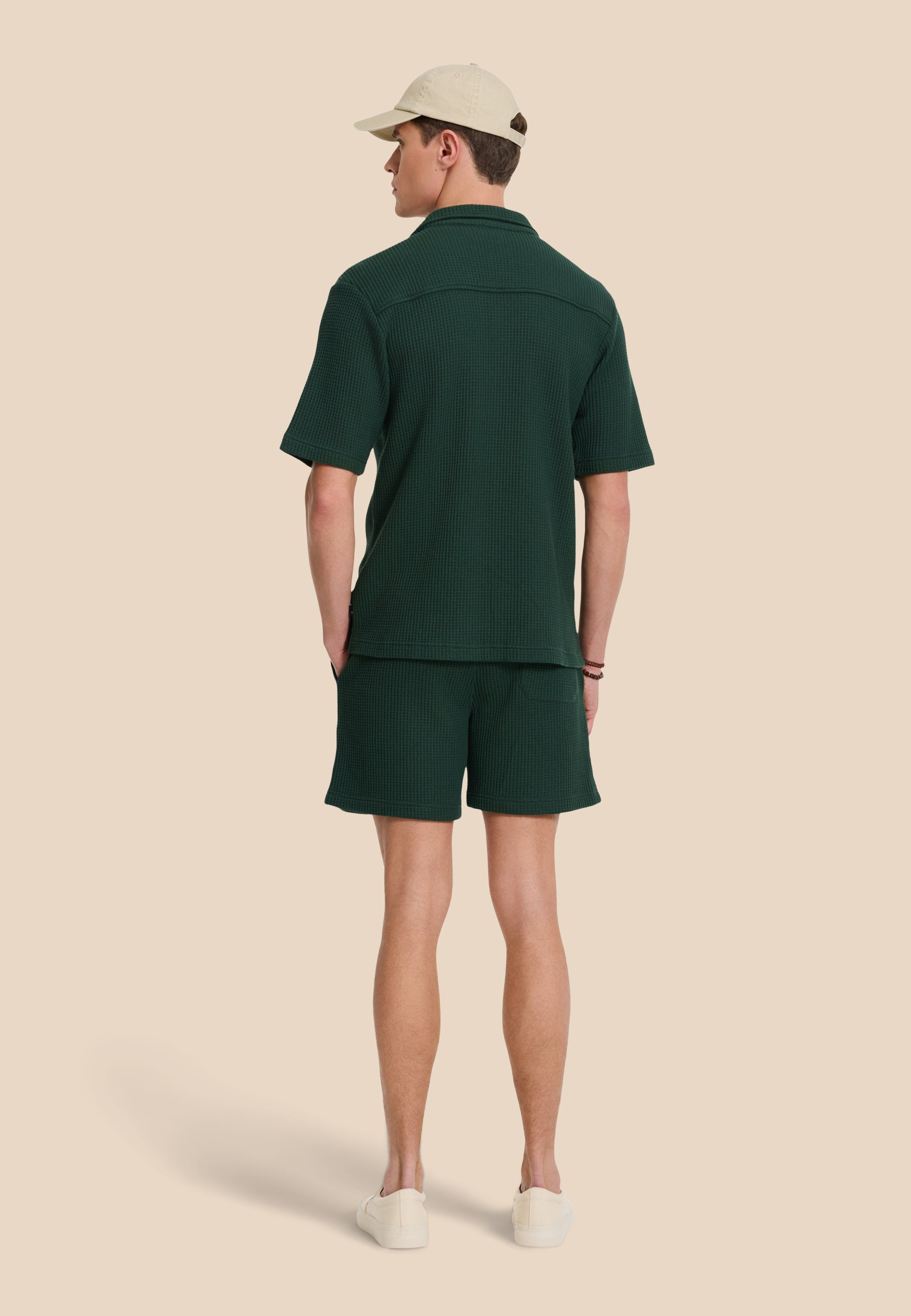 OSCAR waffle structure shorts | green leaf
