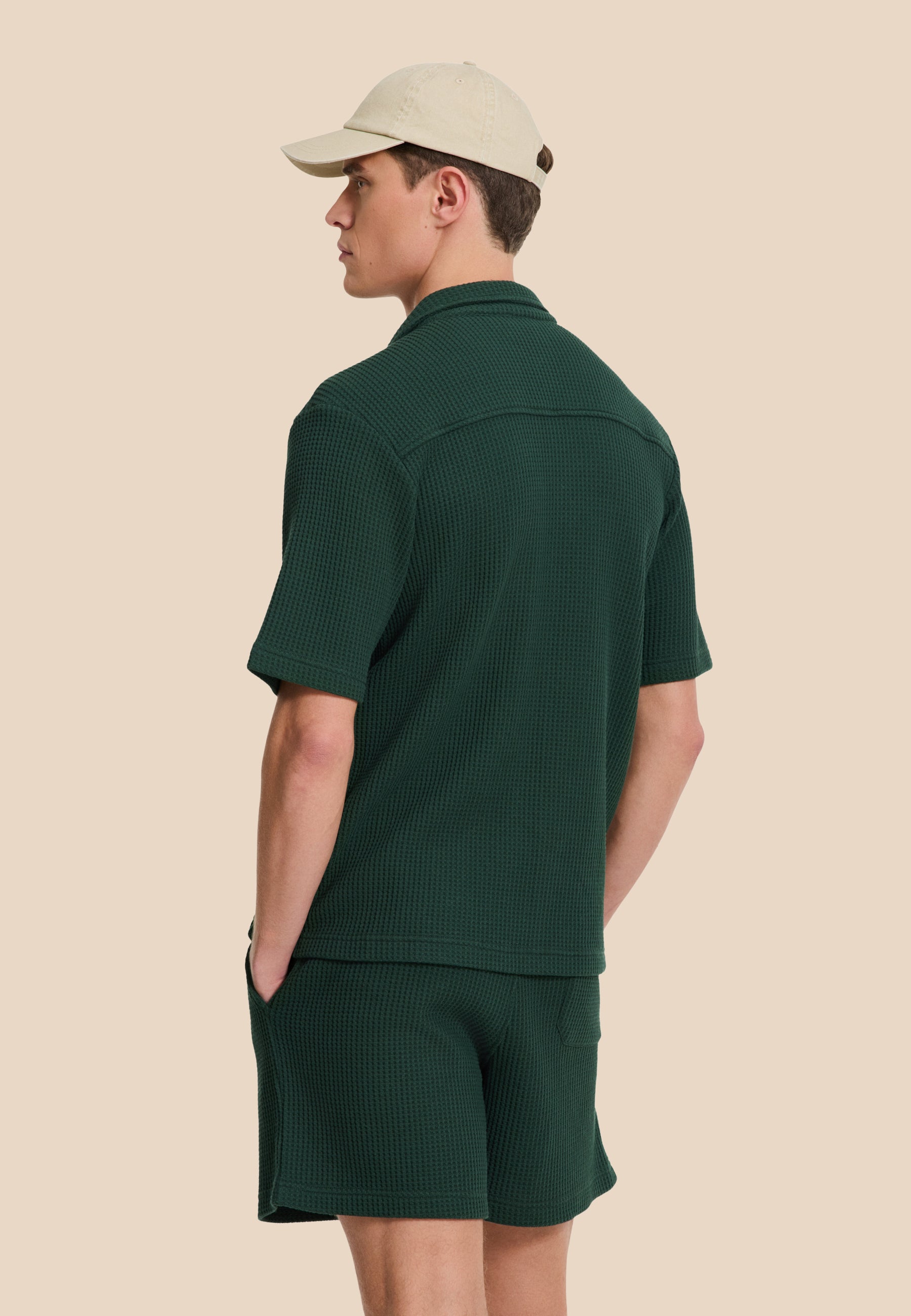 DEAN waffle structure shortsleeve | green leaf