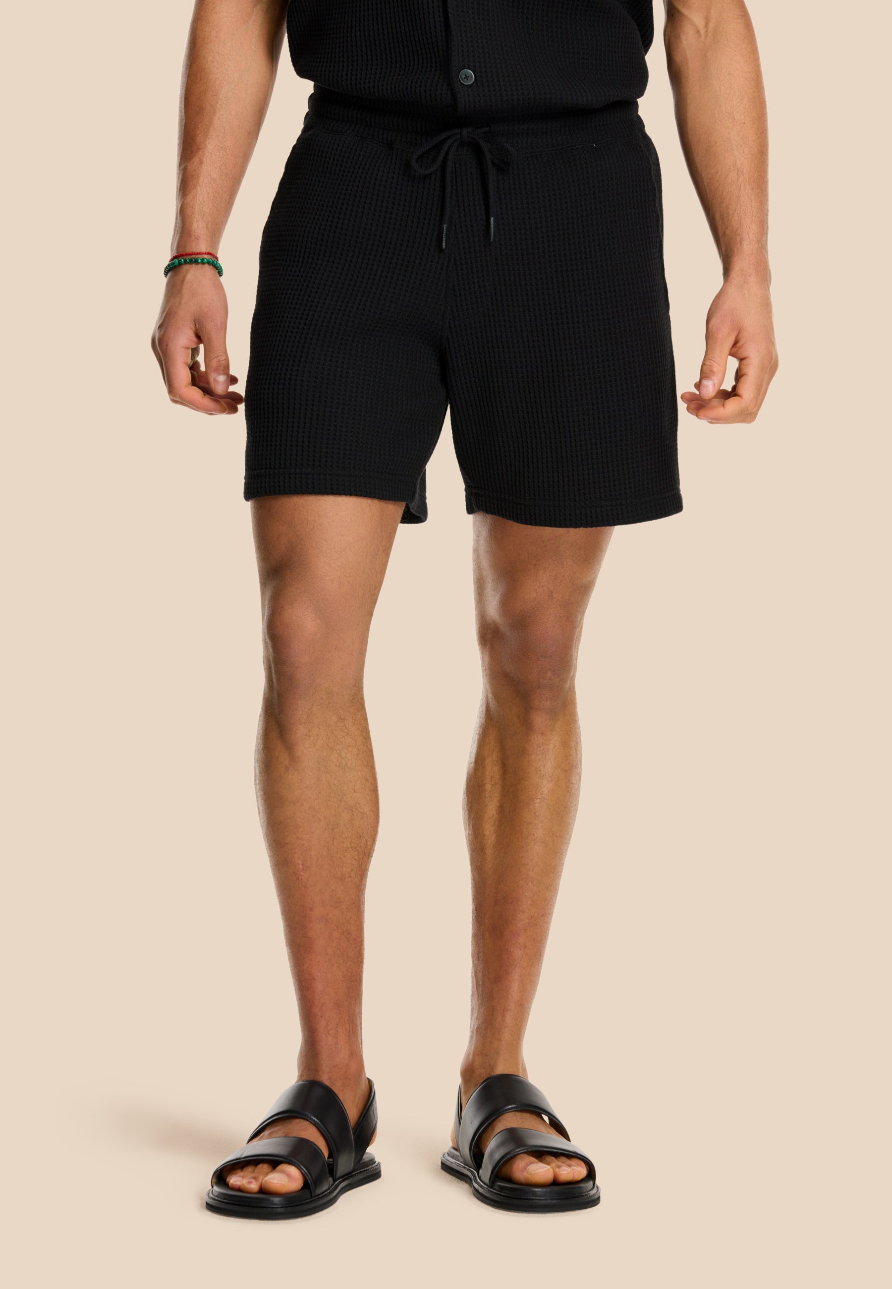 OSCAR waffle structure shorts | black