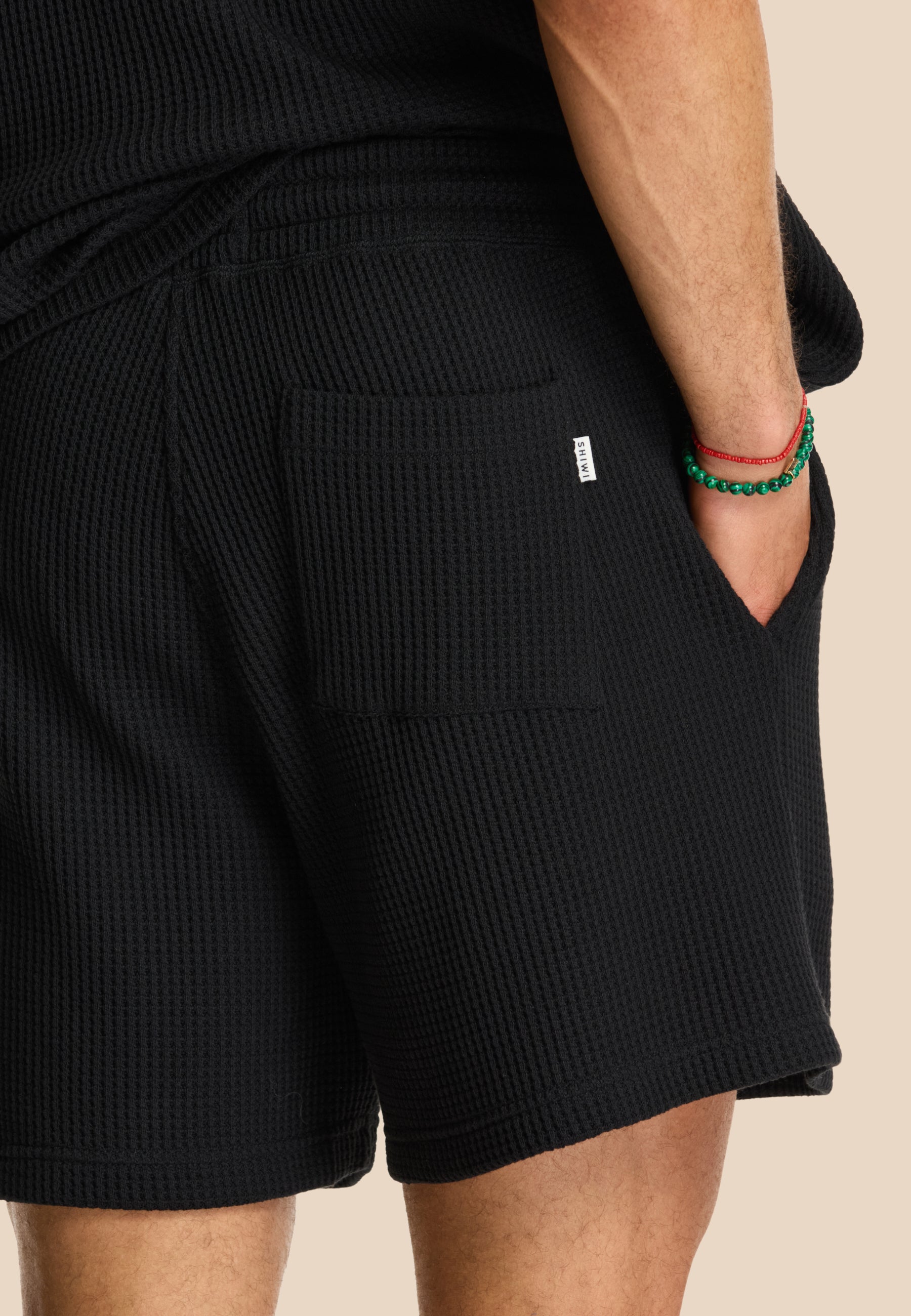 OSCAR waffle structure shorts | black