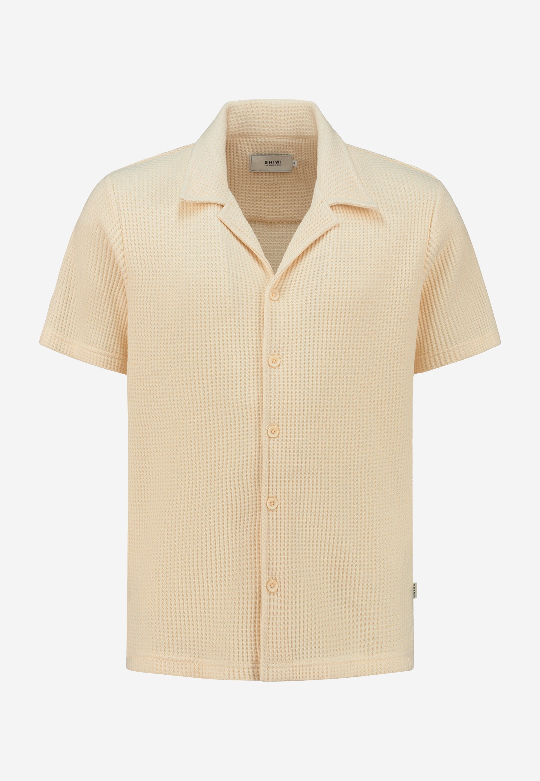 DEAN waffle structure shortsleeve | light beige - Shiwi