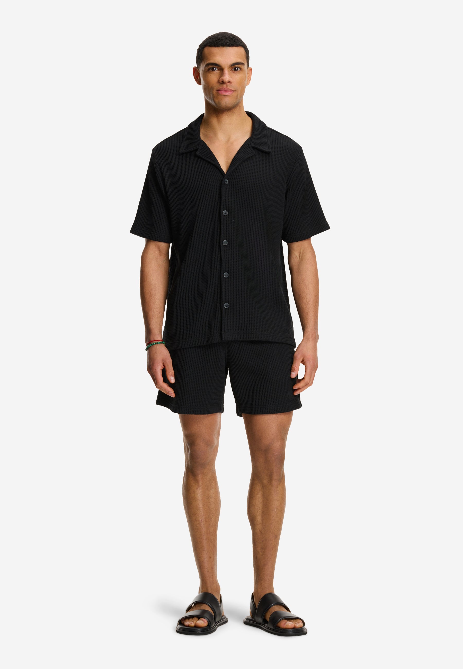 OSCAR waffle structure shorts | black - Shiwi