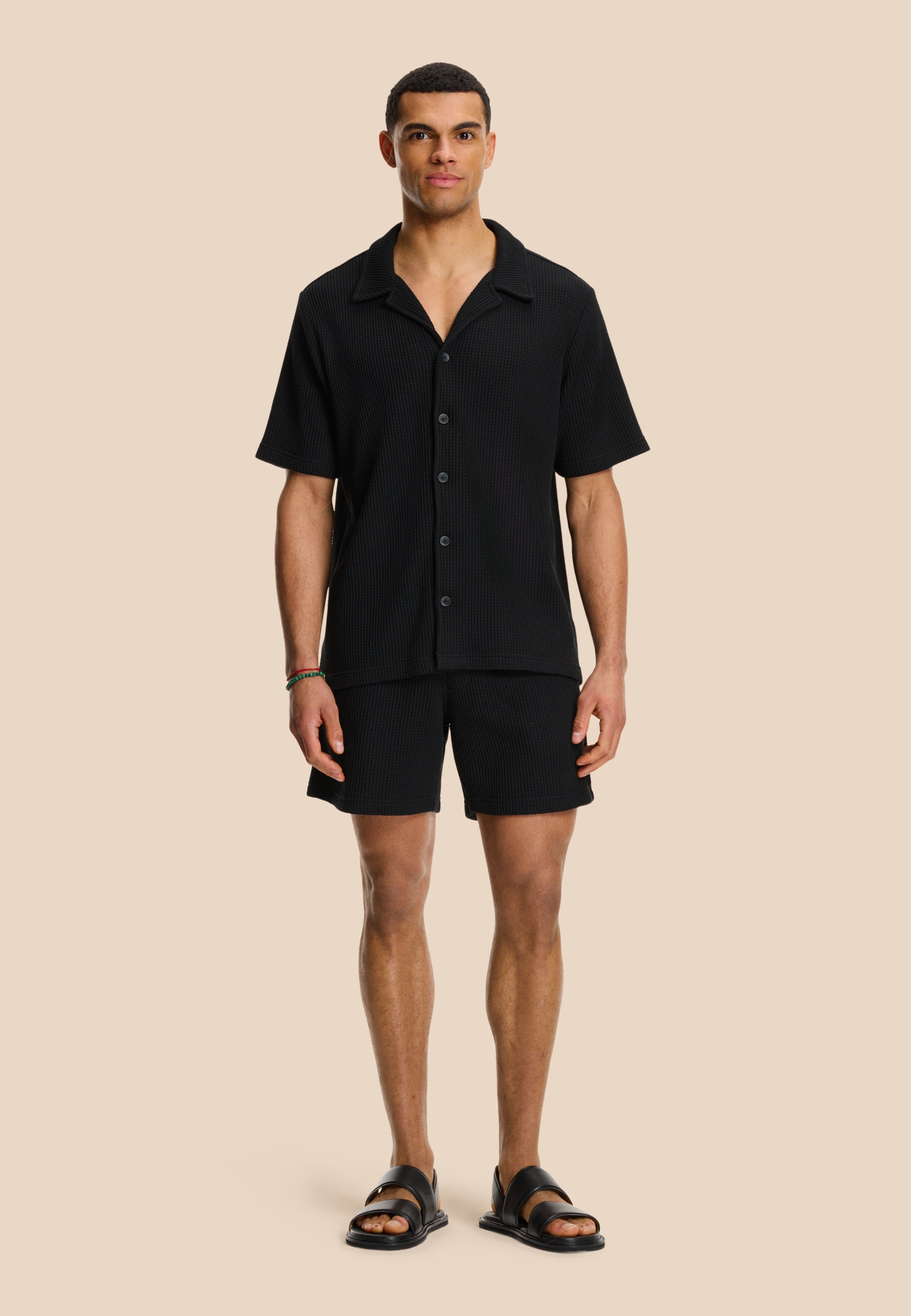 OSCAR waffle structure shorts | black