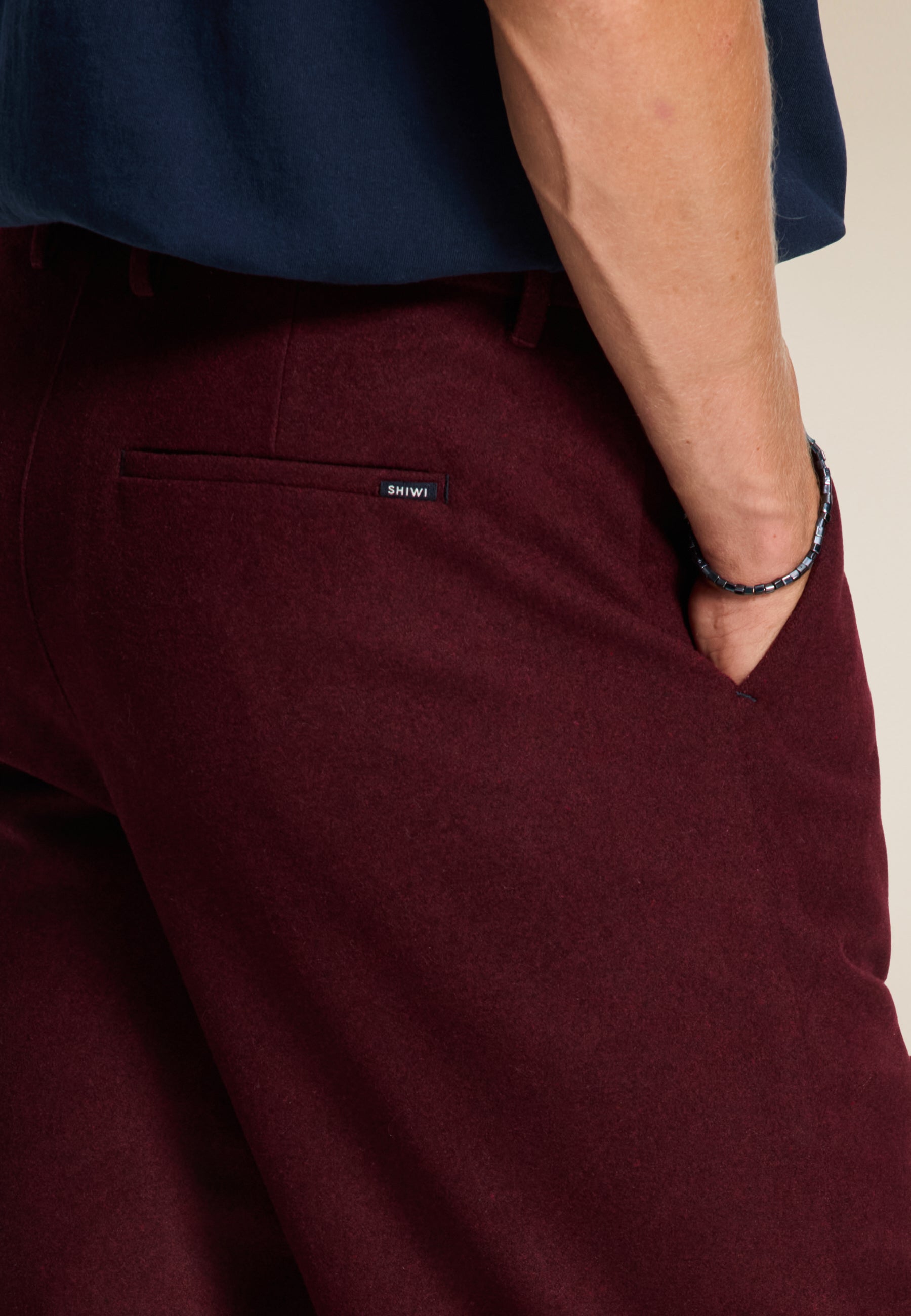 FORD wool blend straight fit trousers | red earth