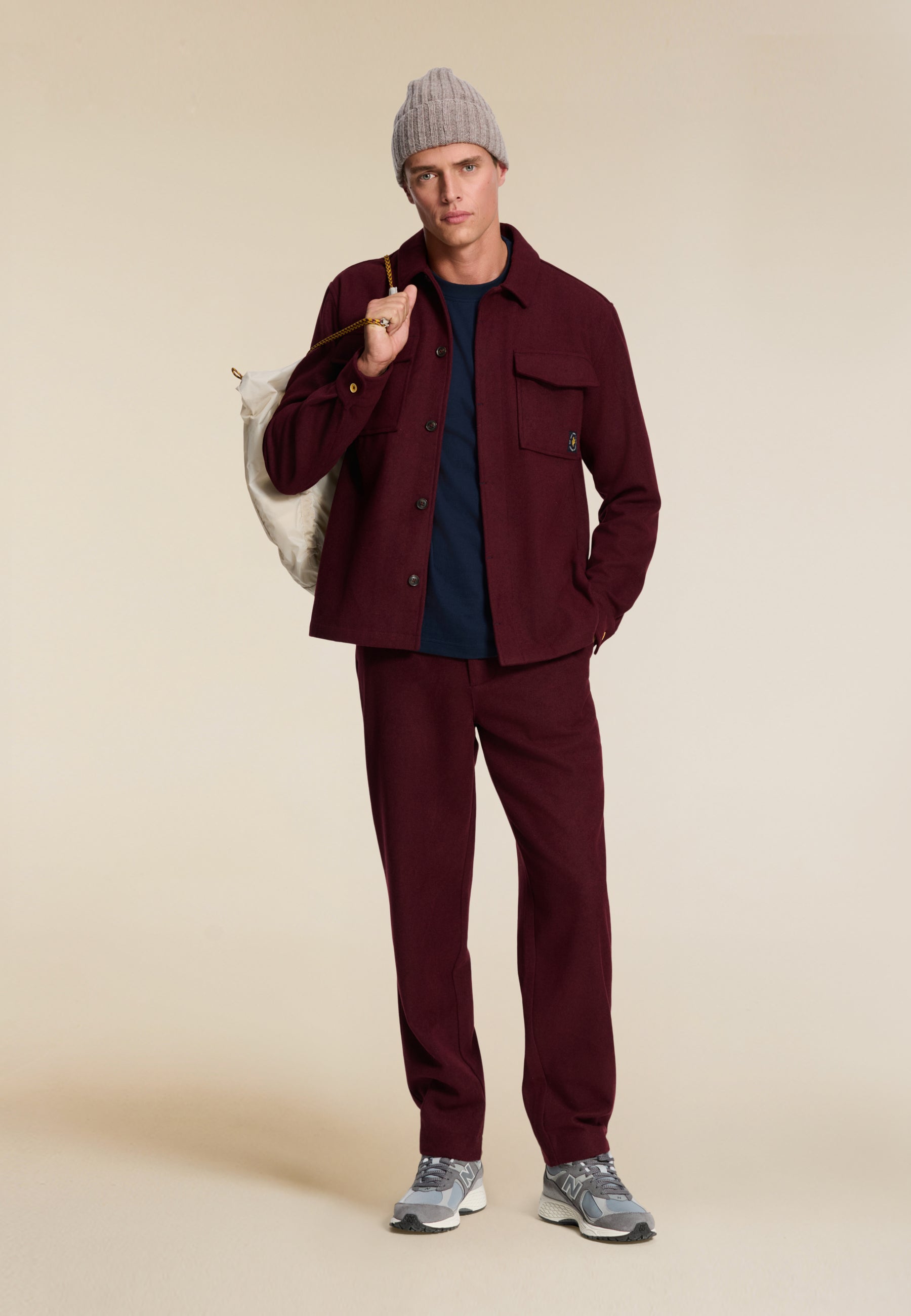 FORD wool blend straight fit trousers | red earth