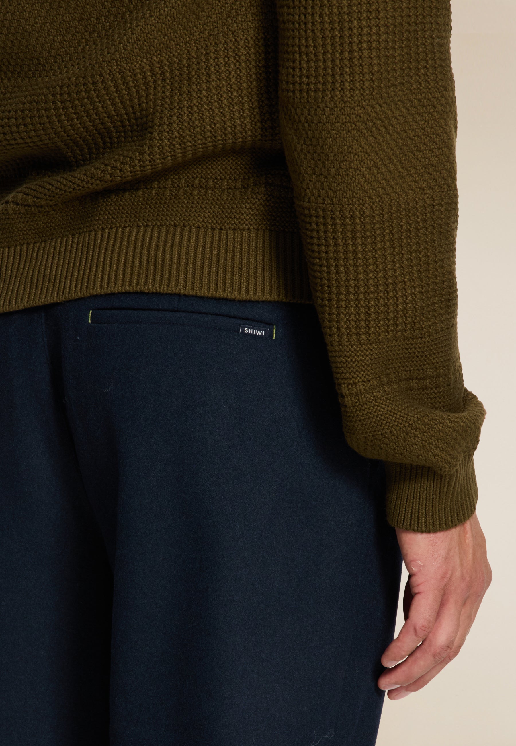 FORD wool blend straight fit trousers | blue dark navy