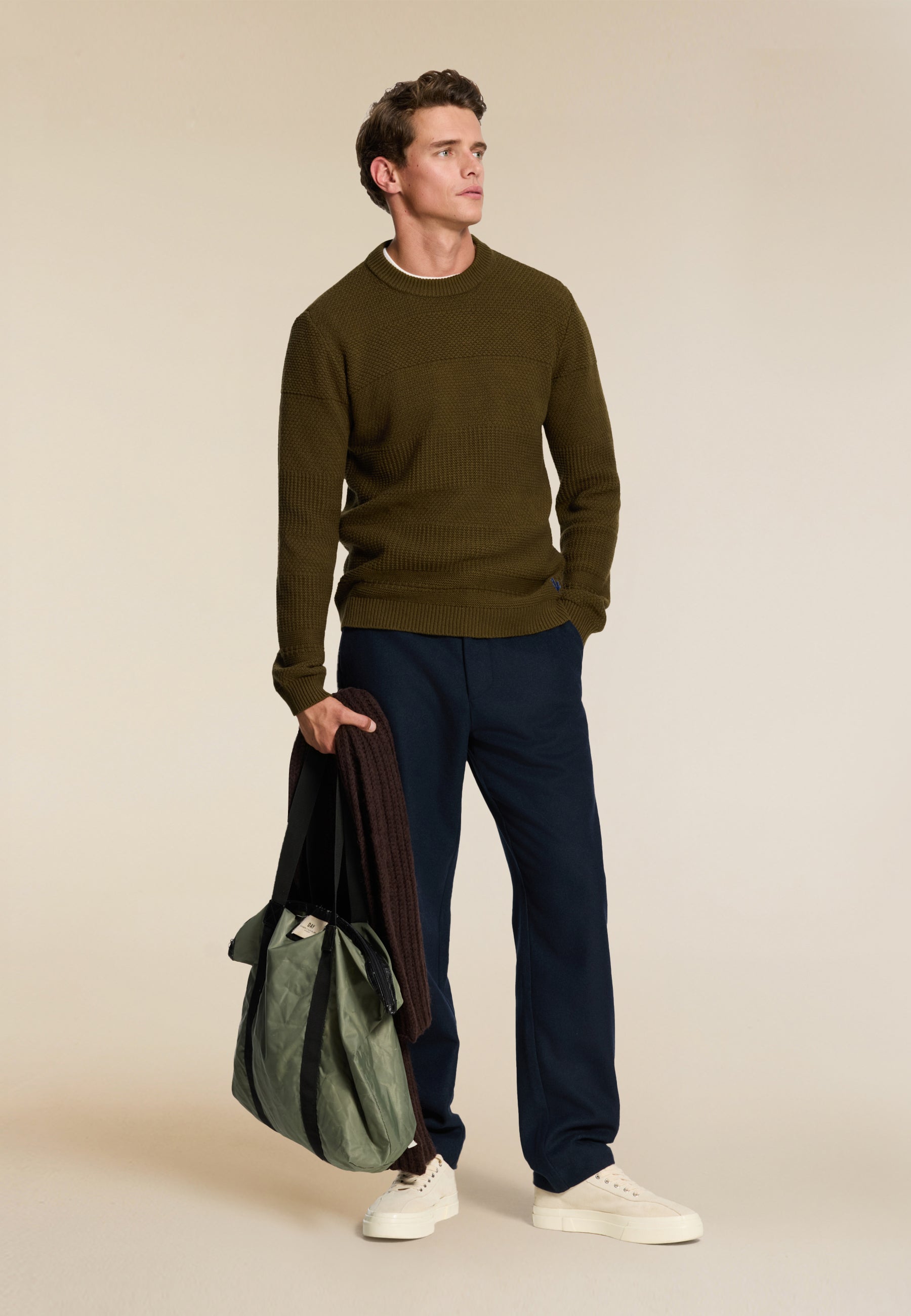 FORD wool blend straight fit trousers | blue dark navy