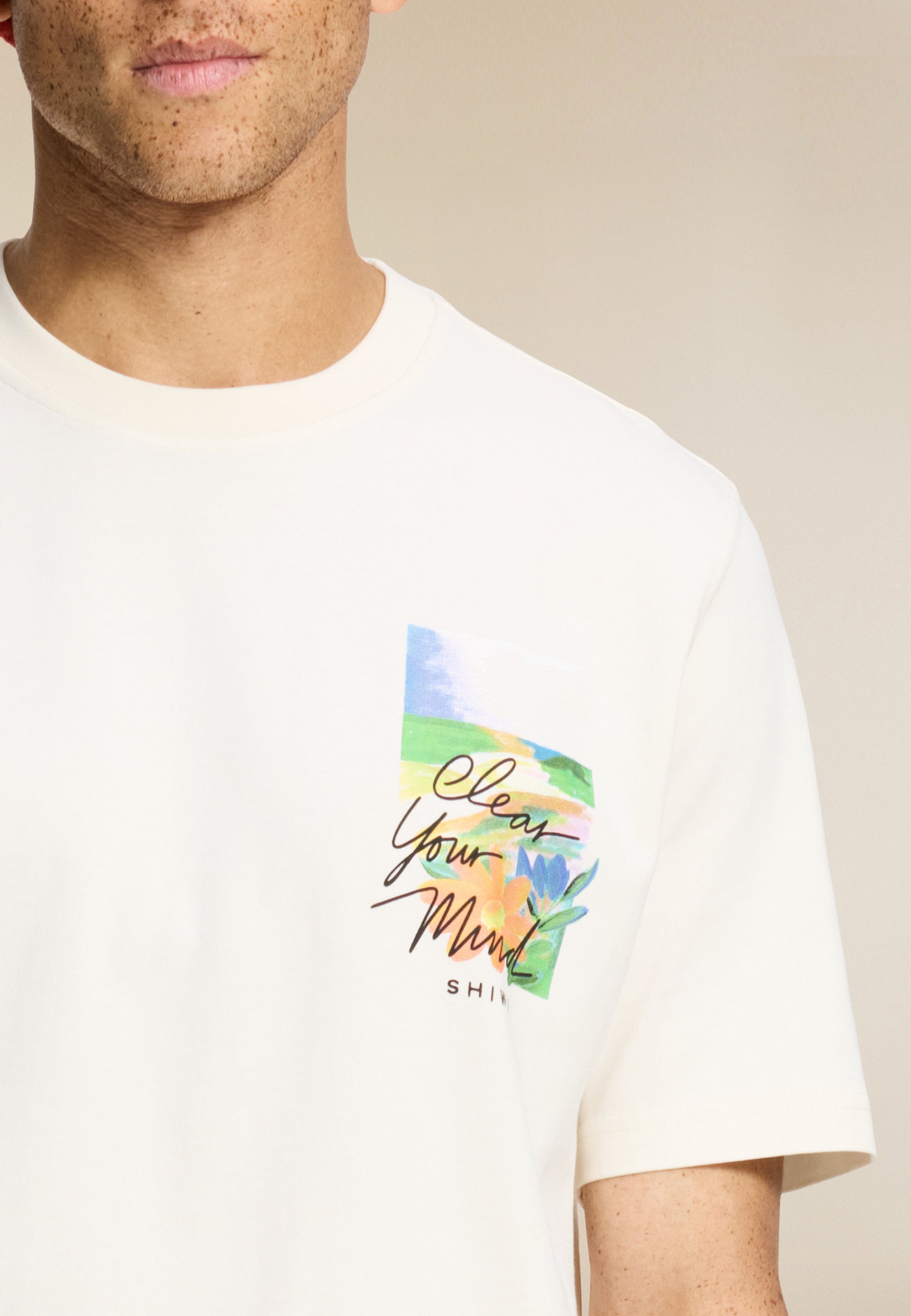 FINN relaxed fit landscape t-shirt | white