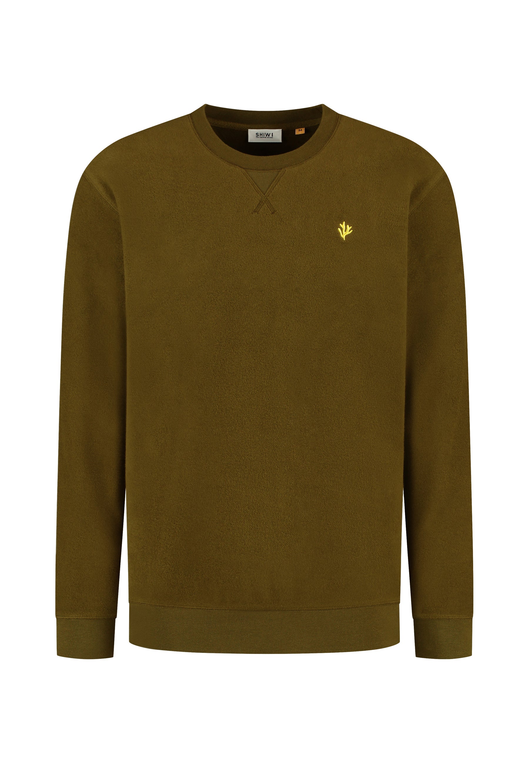 KYLE relaxed fit coral logo sweater | green olive