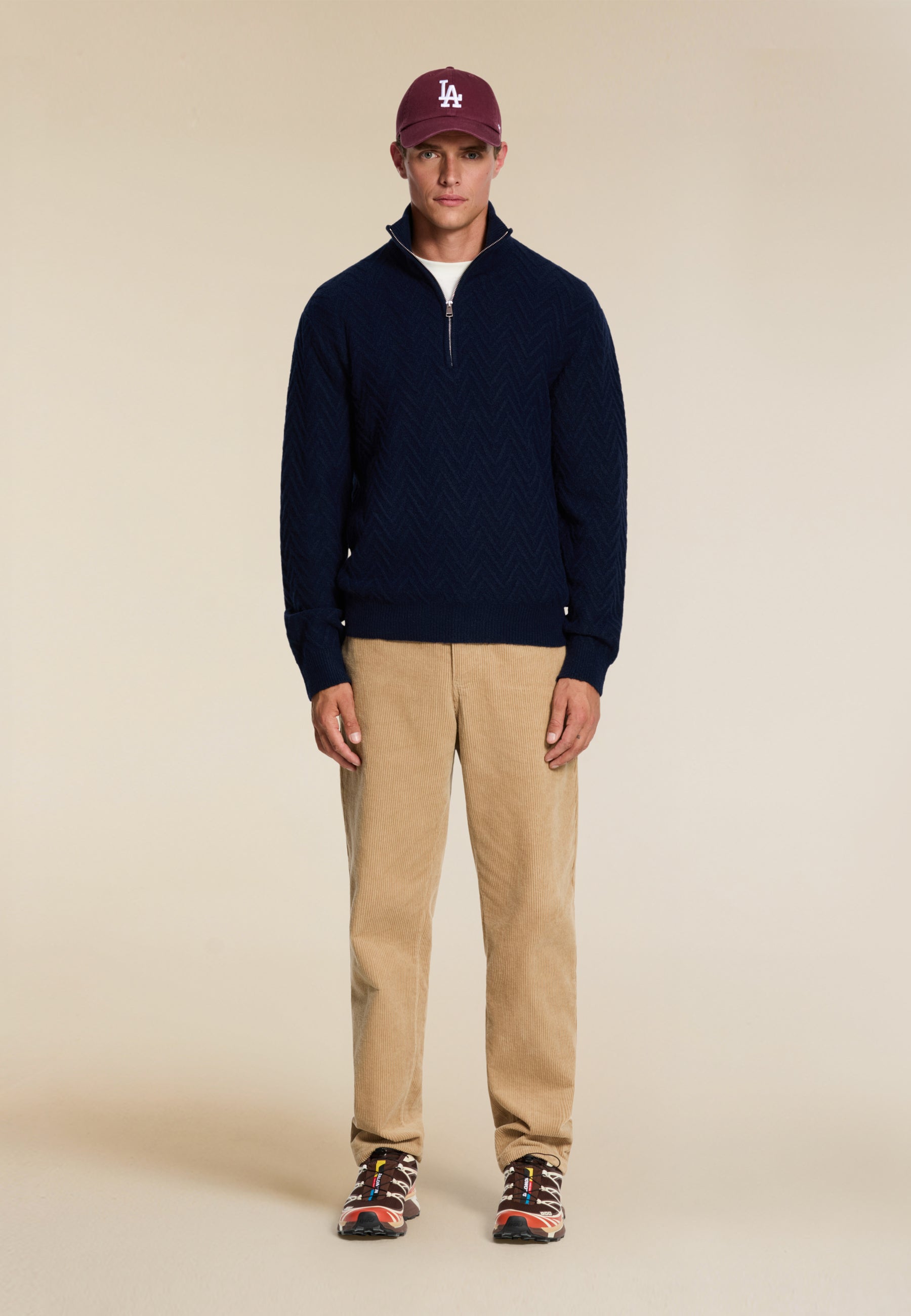 PIKE relaxed fit zigzag pullover | dark navy