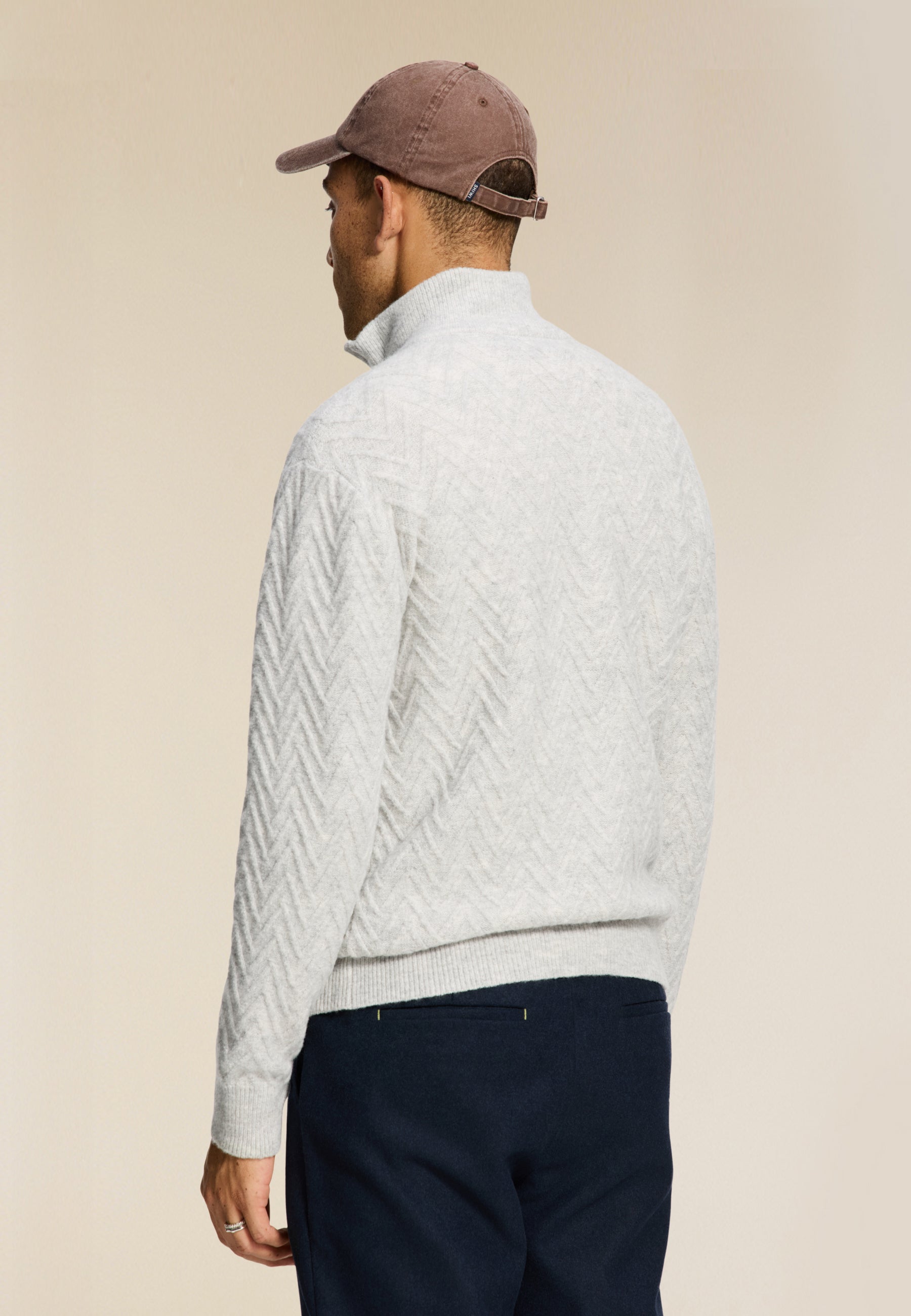 PIKE relaxed fit zigzag pullover | light grey melange