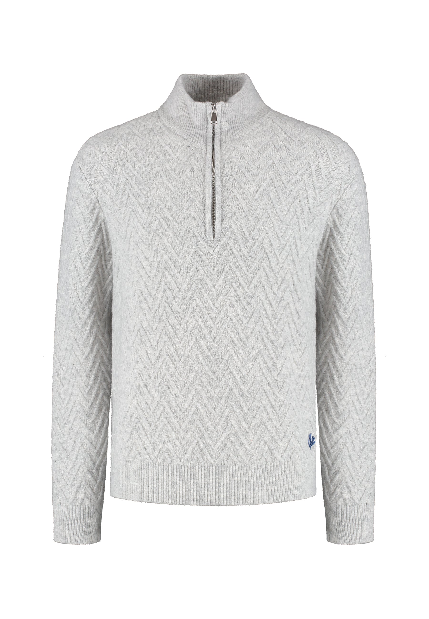 PIKE relaxed fit zigzag pullover | light grey melange