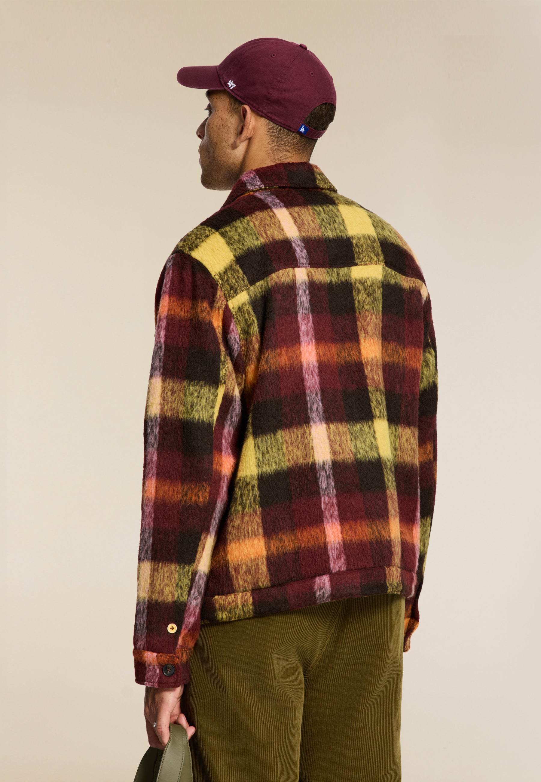 SYD brushed check jacket | red earth