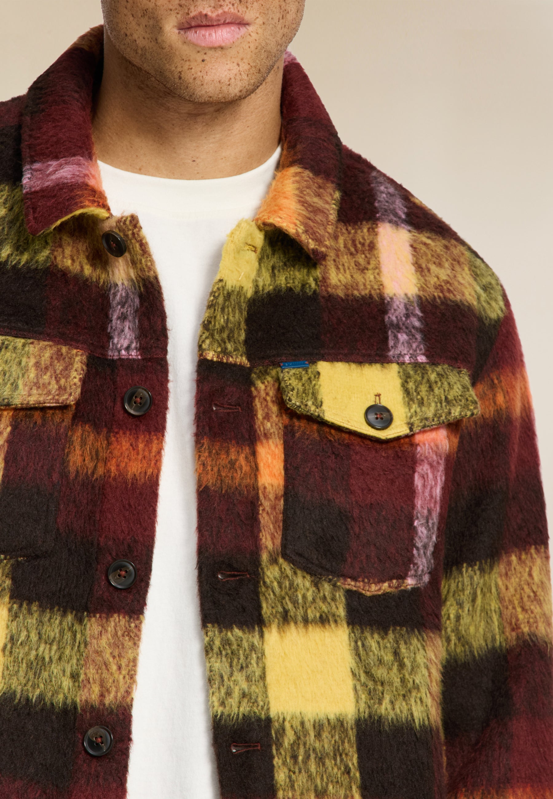 SYD brushed check jacket | red earth