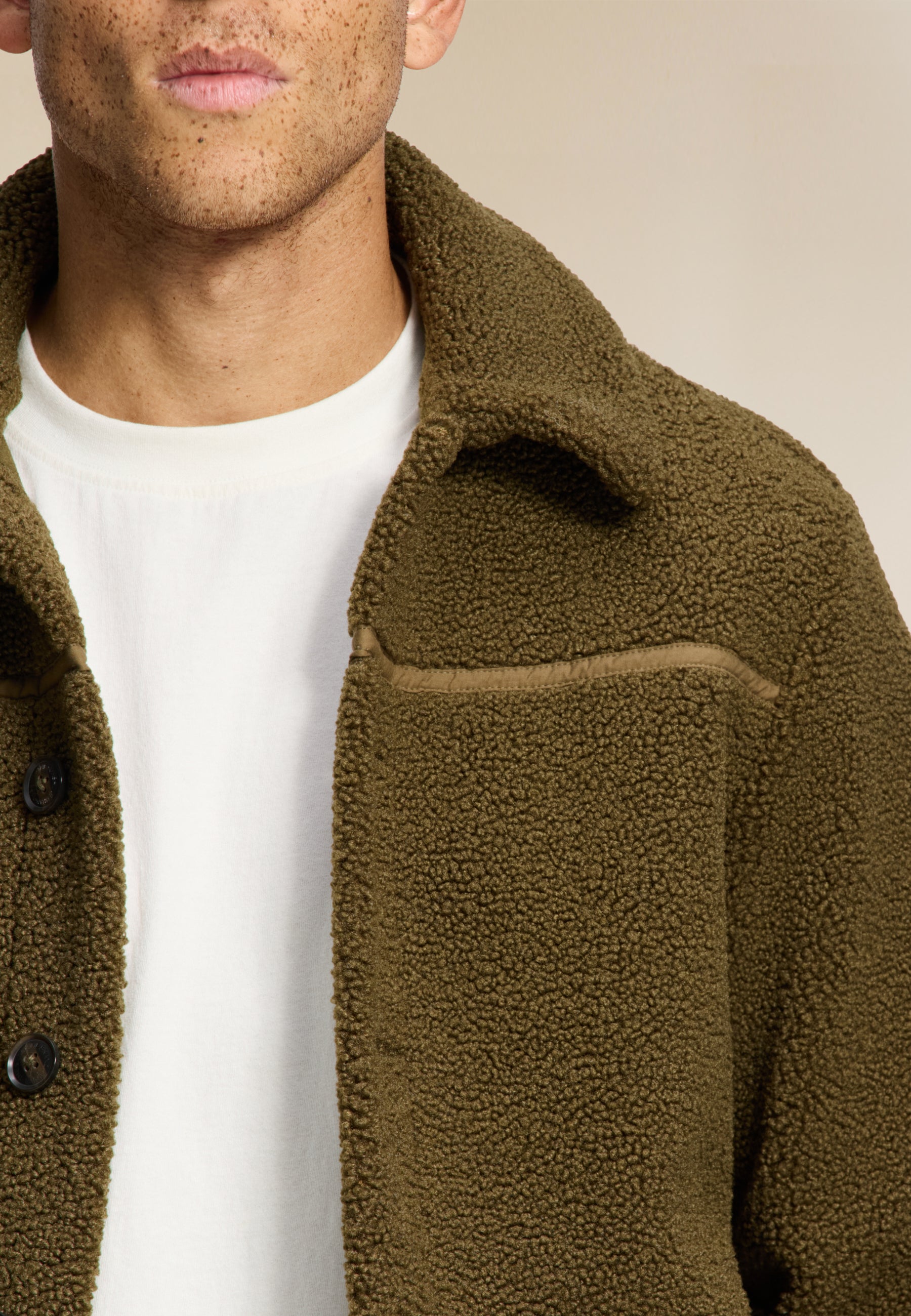 SYD teddy jacket | green olive