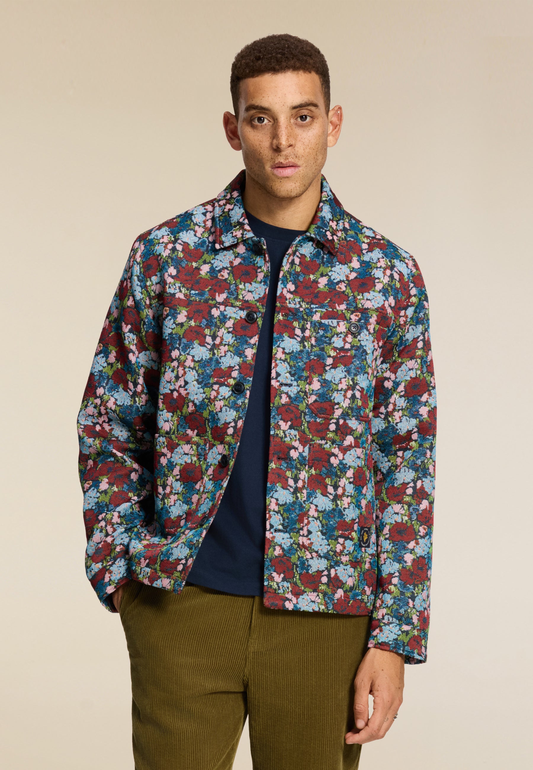 IAN floral field jacket | dark navy - Shiwi