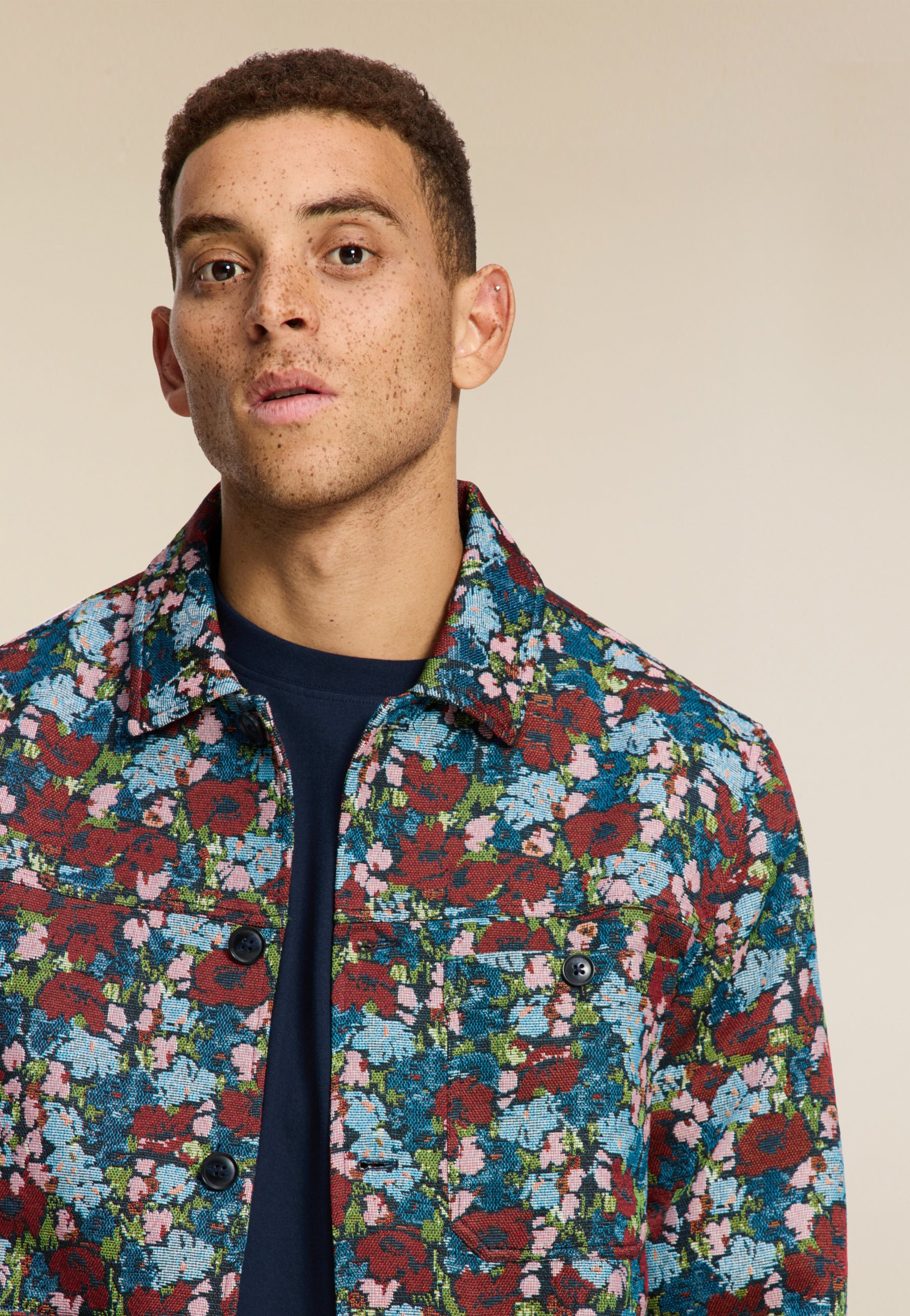 IAN floral field jacket | dark navy - Shiwi