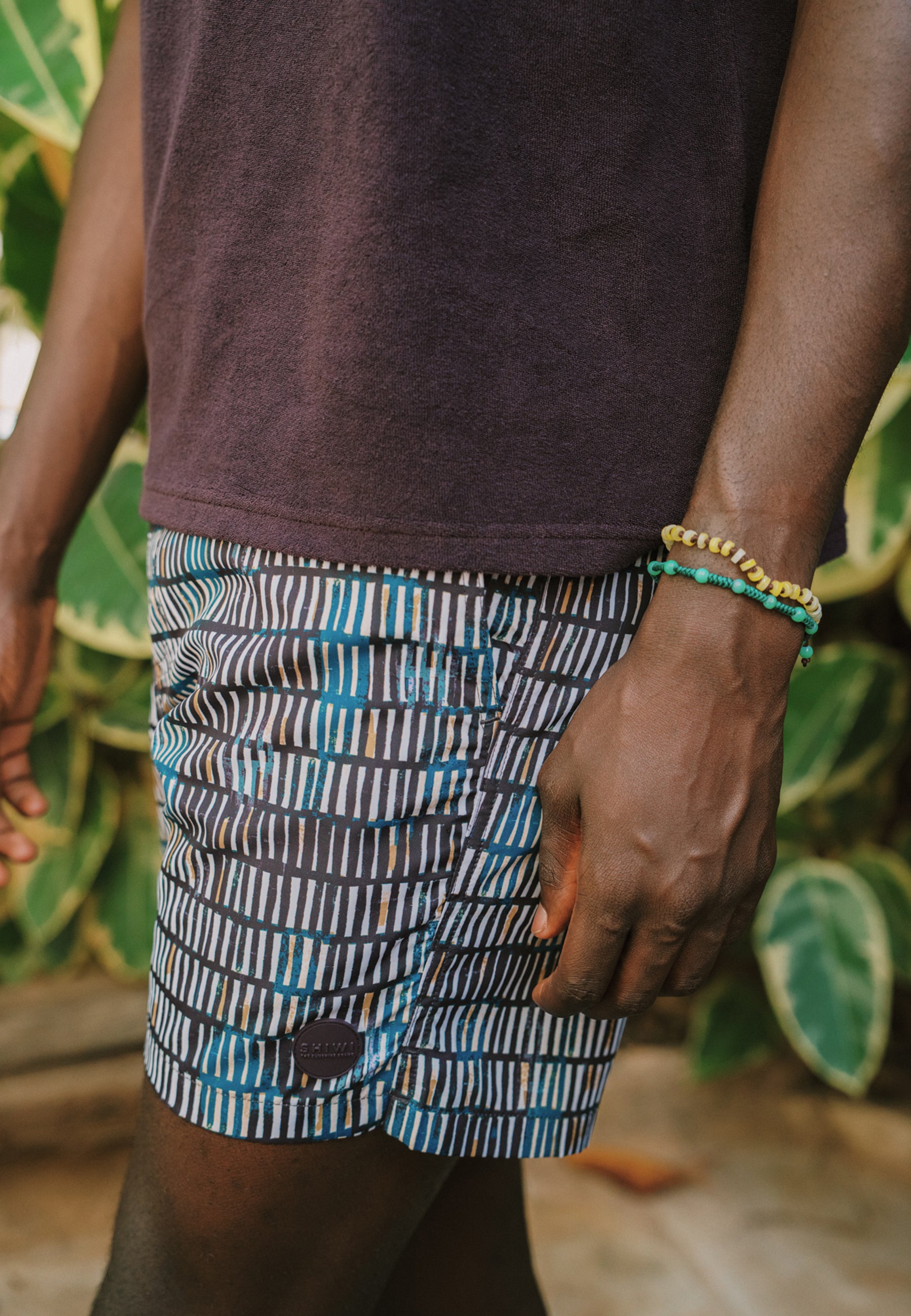 MAX zwembroek batik stripes | purple rock