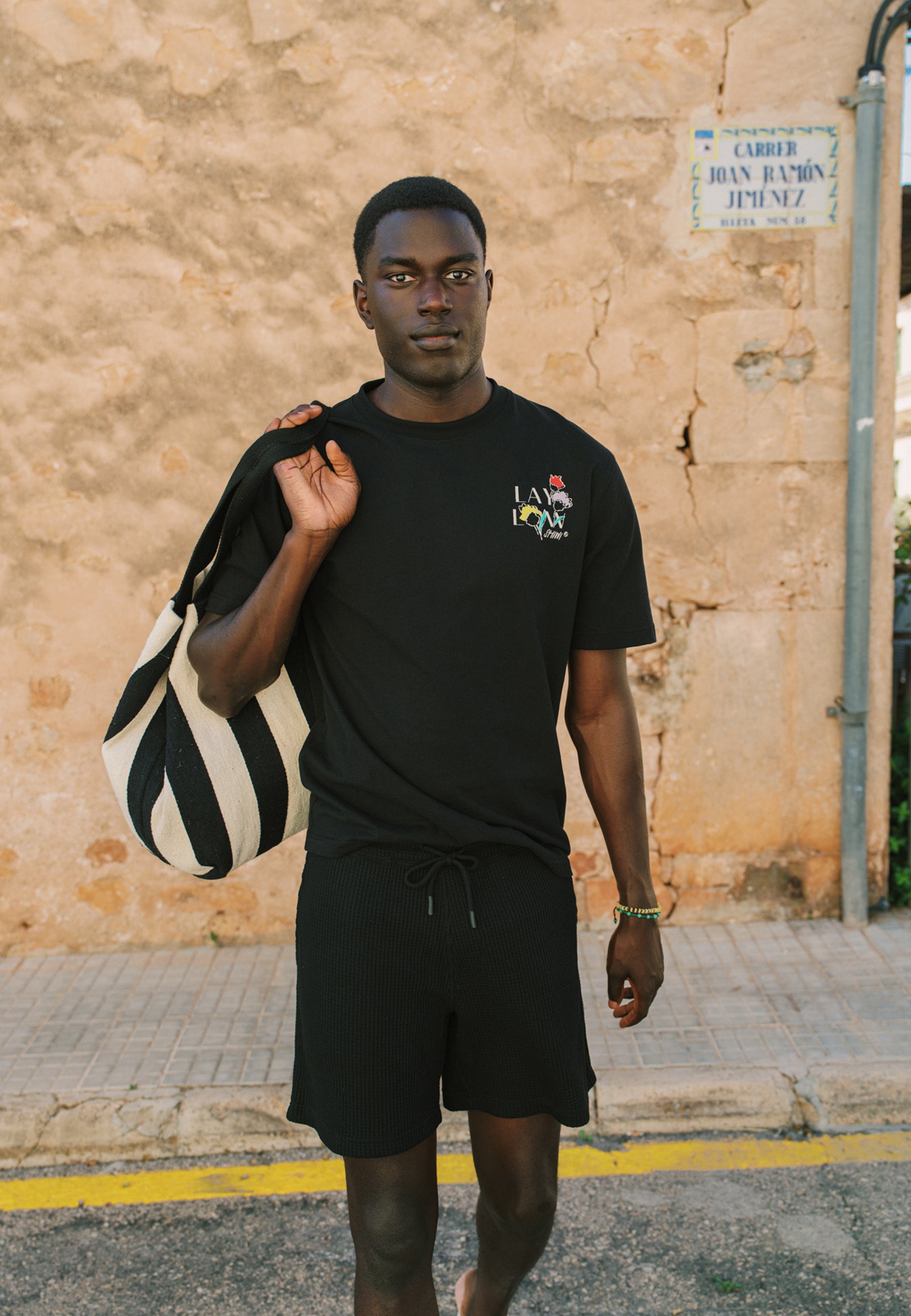 OSCAR waffle structure shorts | black