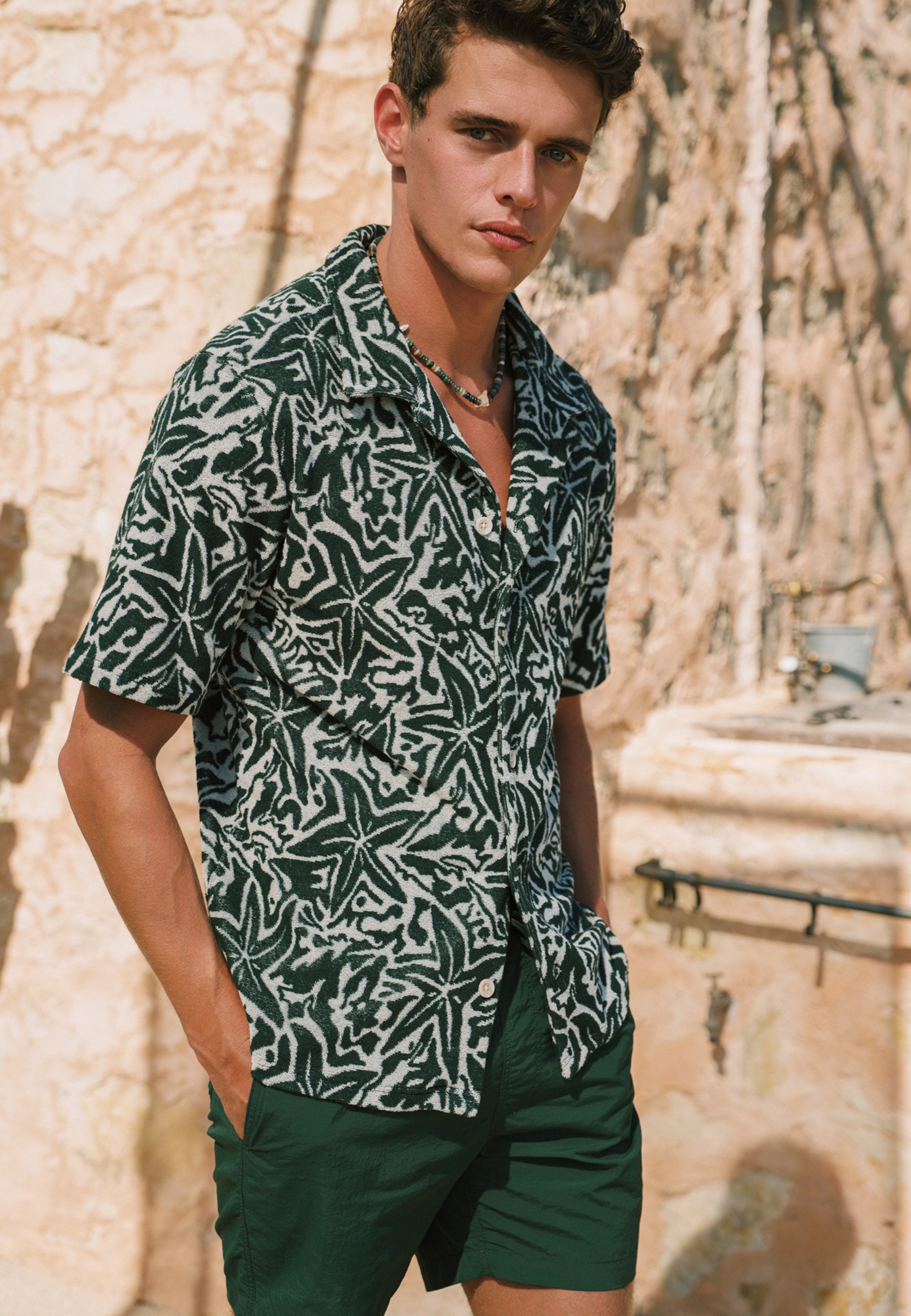 TED short sleeve shirt starfish | green leaf