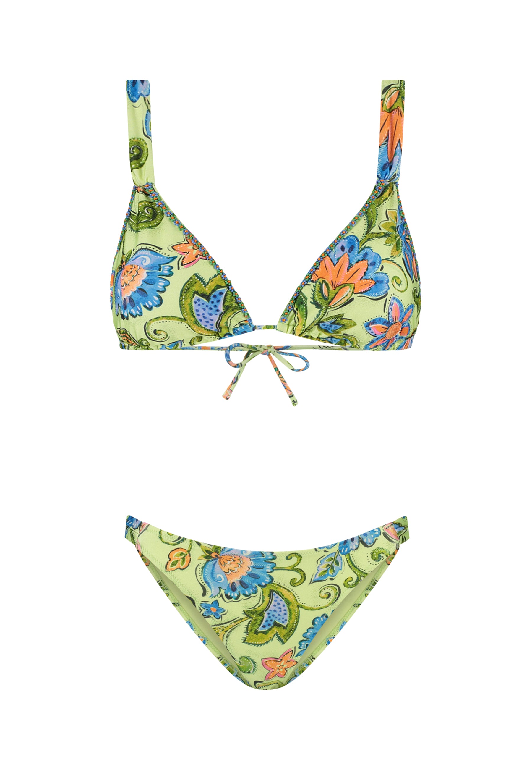 BINDI bikini set bohemian flower | green