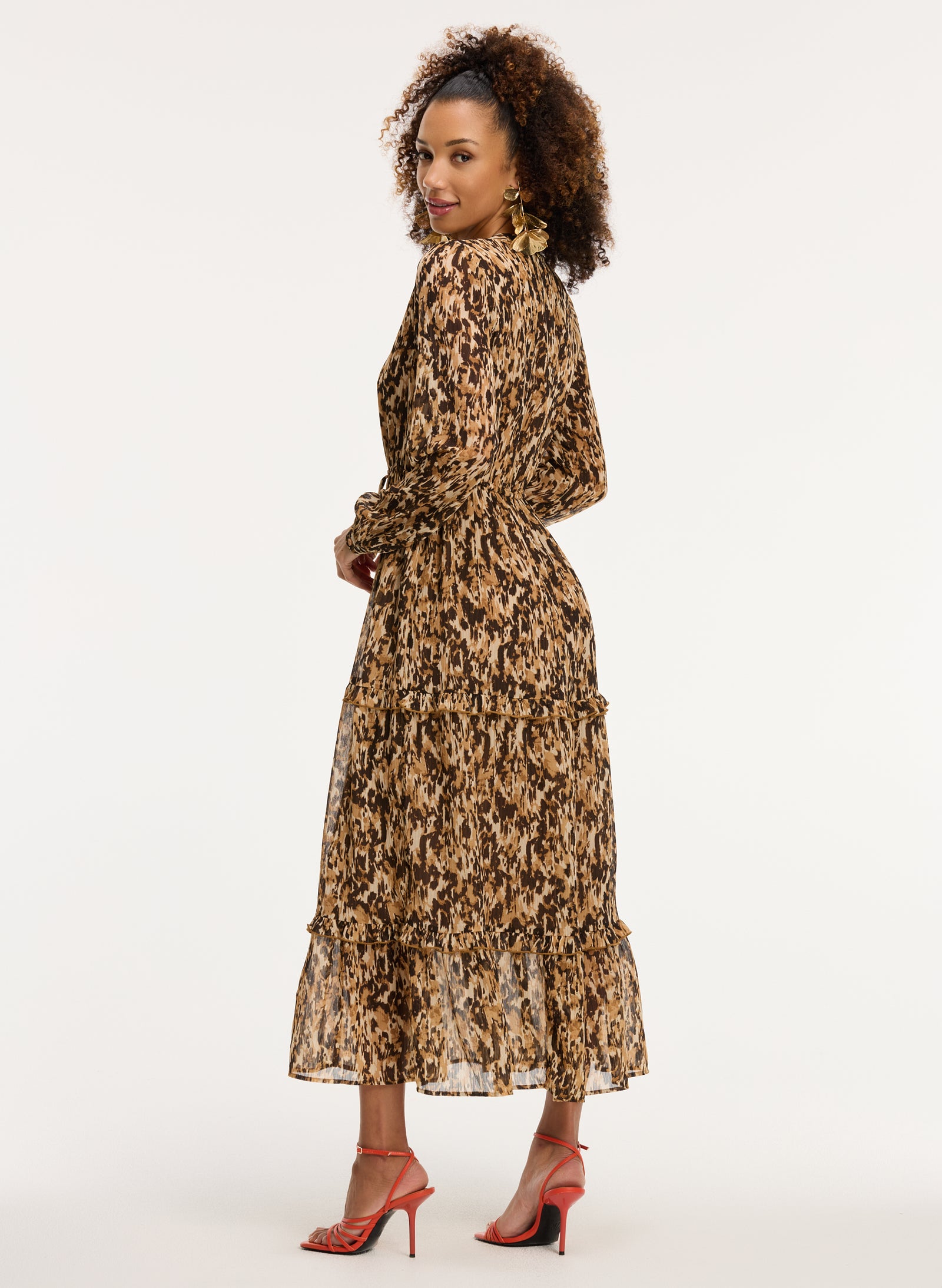 Ladies JADE dress faded leopard