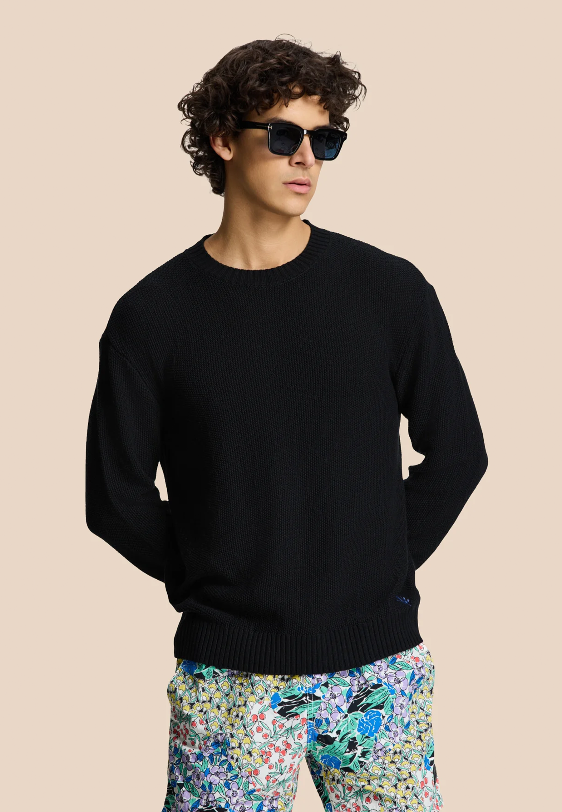 PALMER pullover effen | black