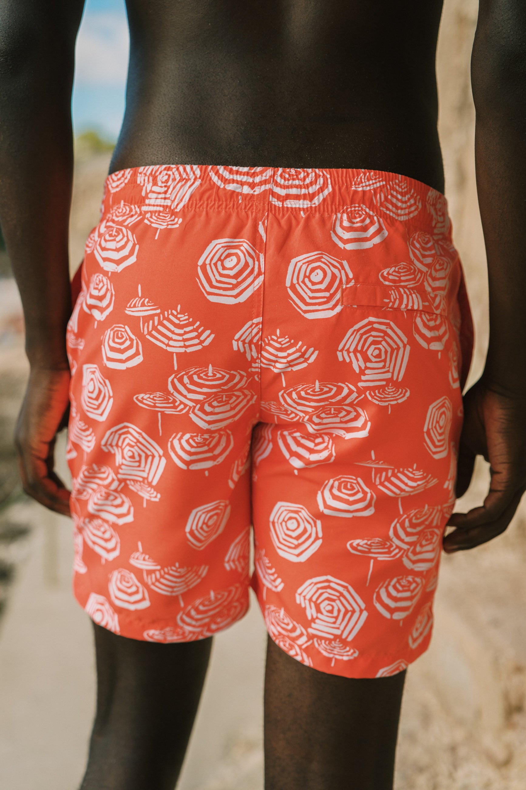 MIKE swim shorts umbrellas | orange coral