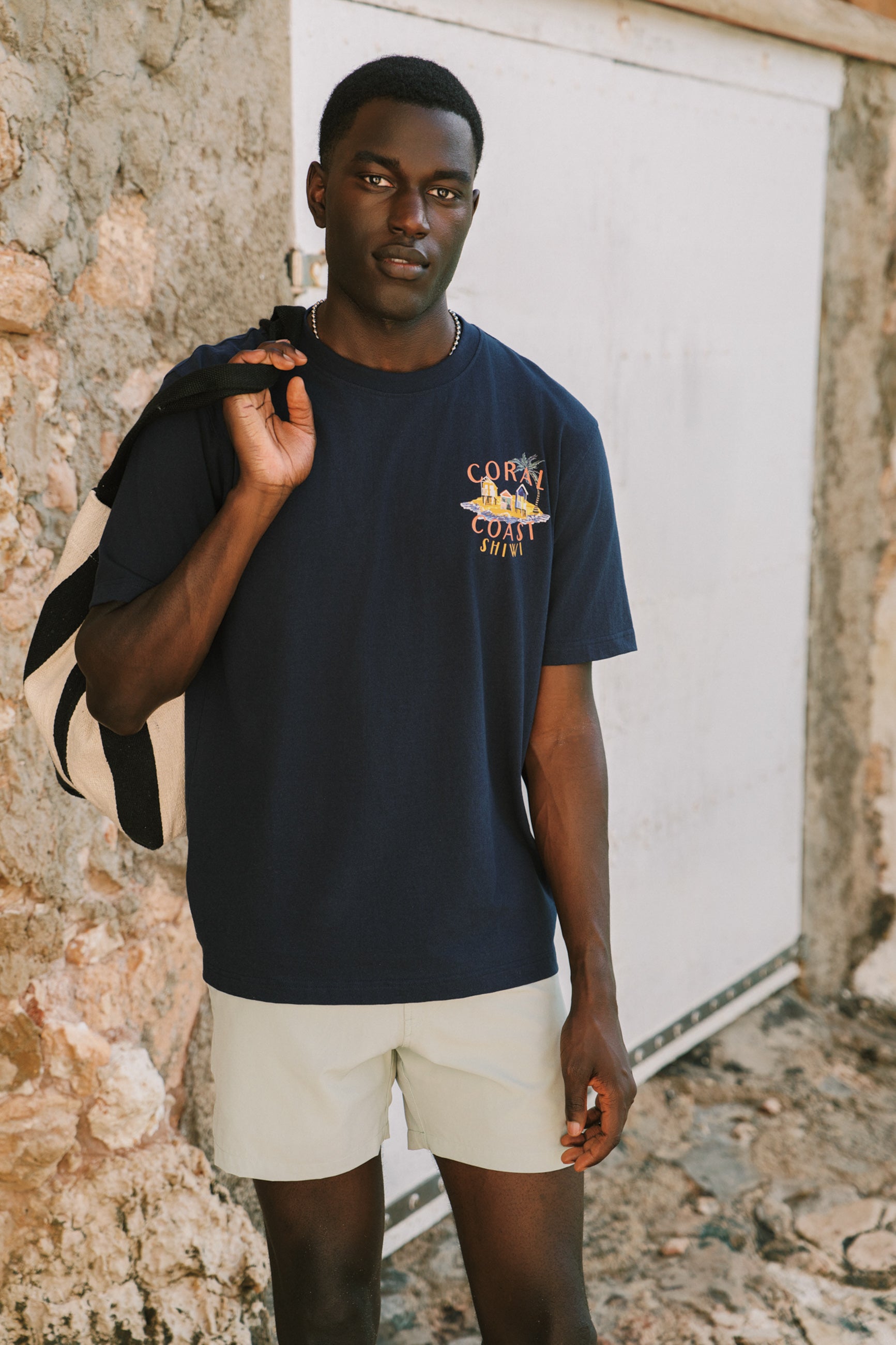 FINN relaxed t-shirt coral coast | dark navy